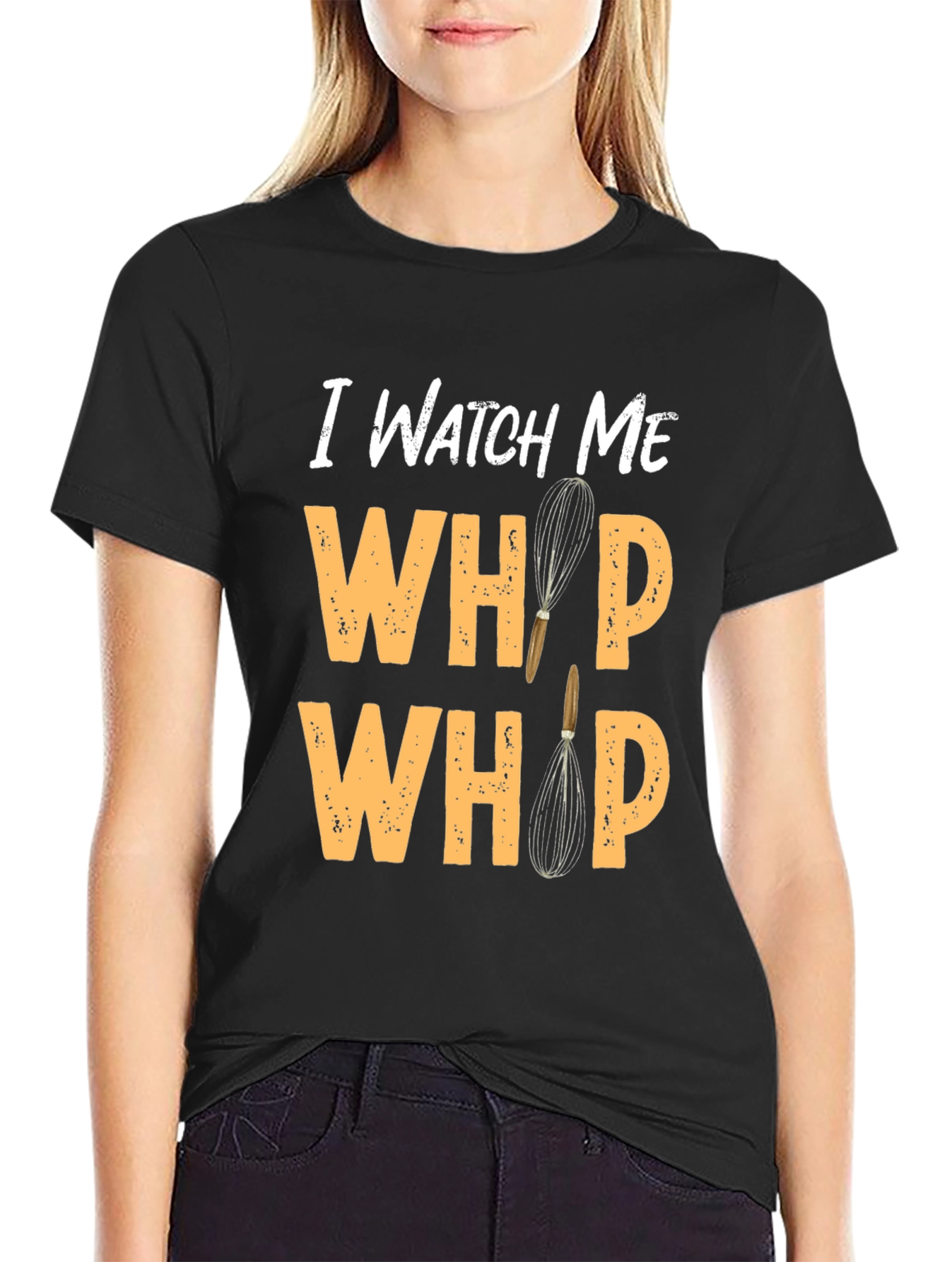 Black Watch Me Whip Novelty Black T-Shirt view 2