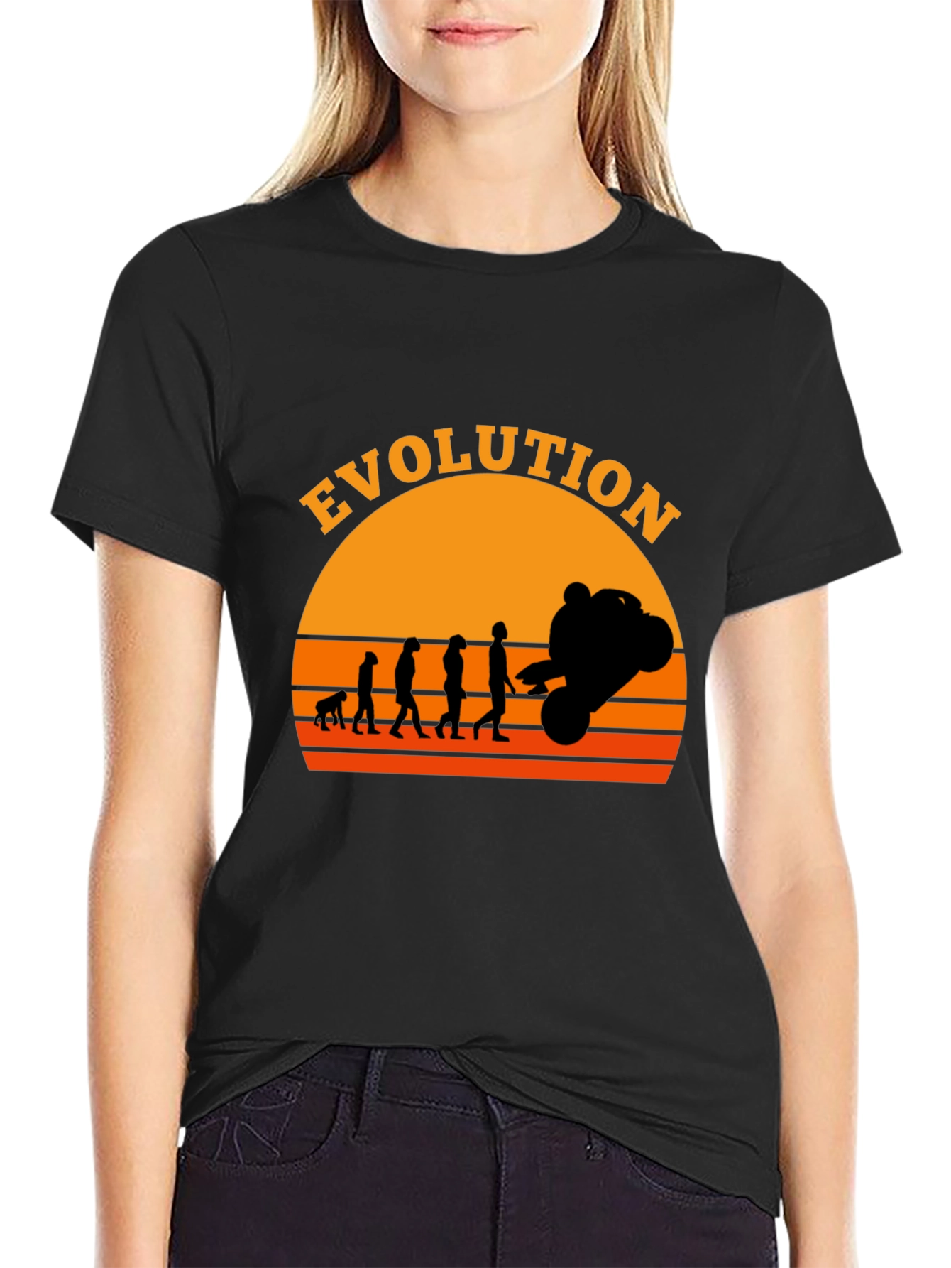 Black Evolution of Moto Black T-Shirt view 2