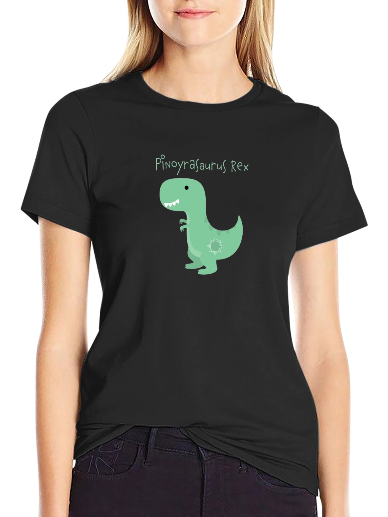 Black Pinoyrasaurus Rex T-Shirt - Black view 2