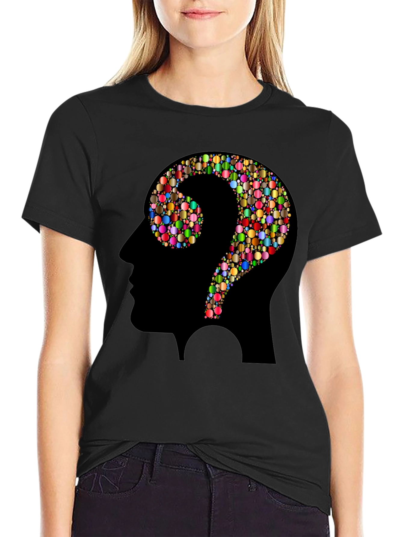 Black Question Mark Mind T-Shirt view 2