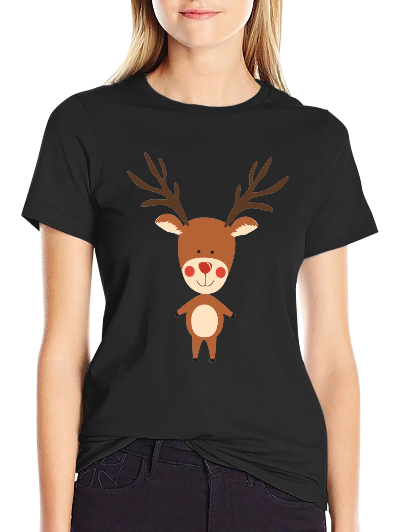 Black Reindeer Graphic Tee - Holiday Cheer view 2