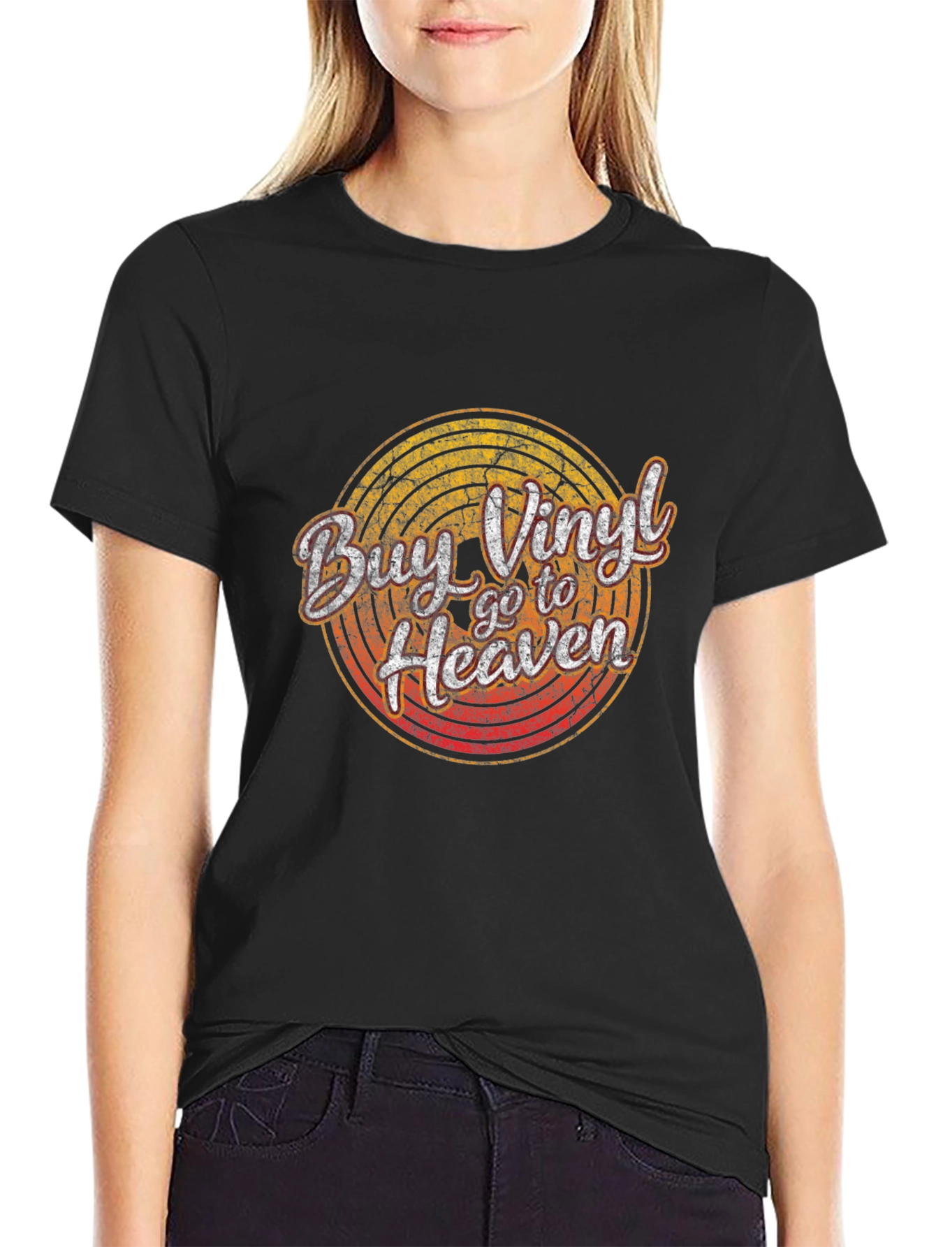 Black Buy Vinyl Go To Heaven Graphic Tee view 2