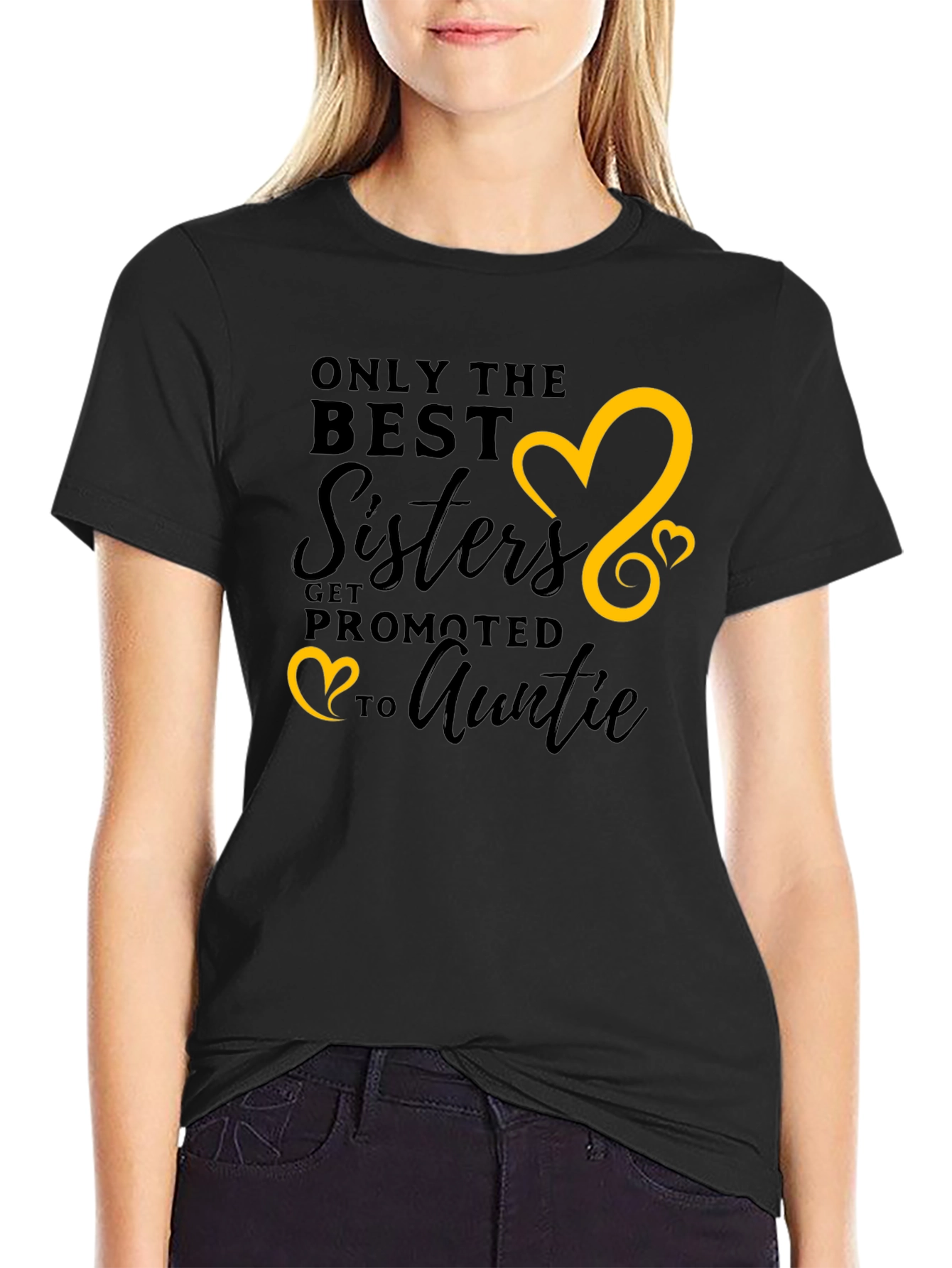 Black Best Sisters Get Promoted to Auntie T-Shirt view 2