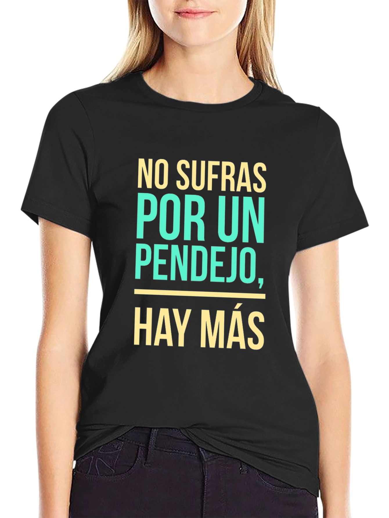 Black Funny Spanish Quote Graphic T-Shirt view 2