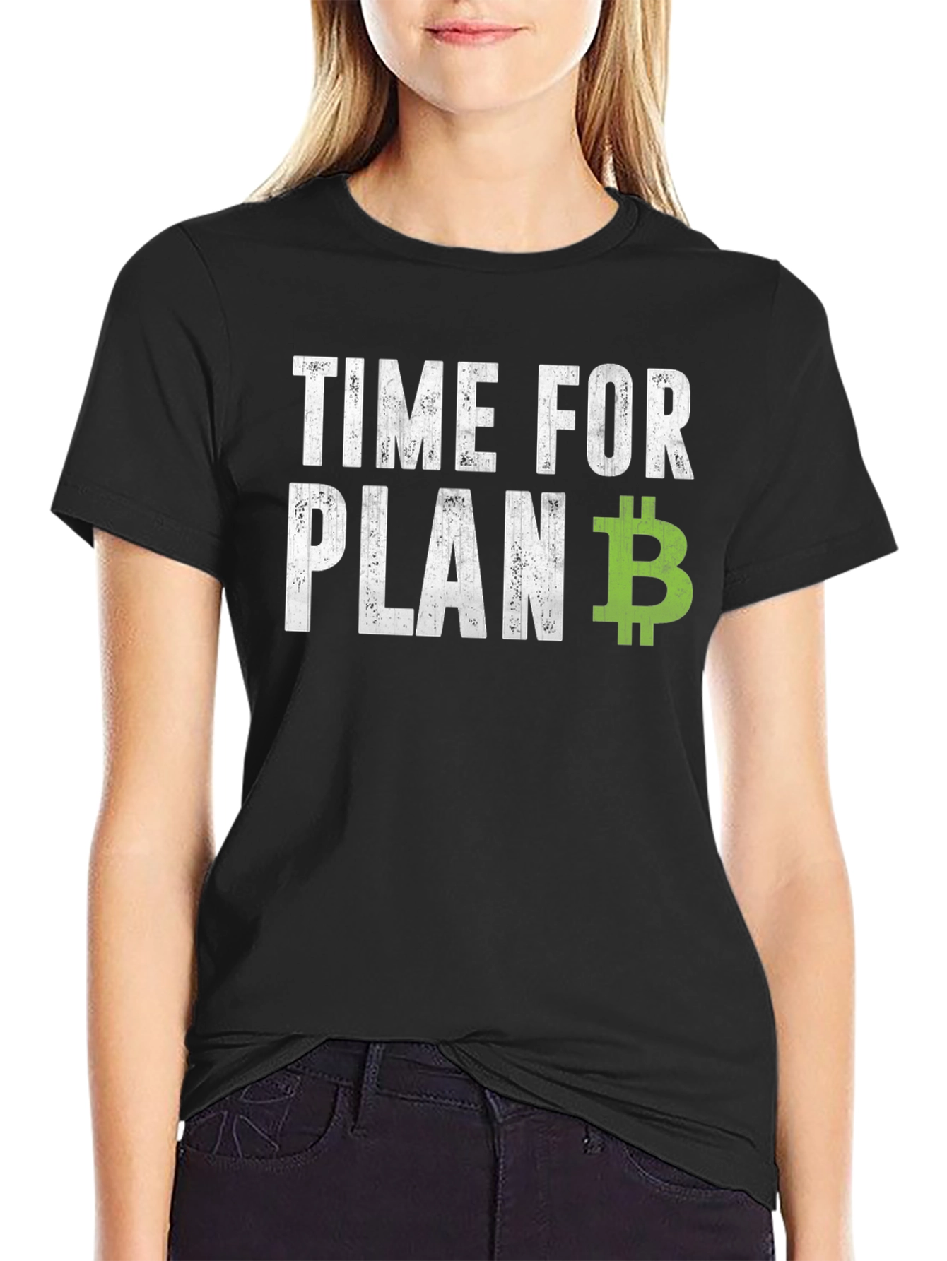 Black Time for Plan B - Bitcoin Graphic T-Shirt view 2
