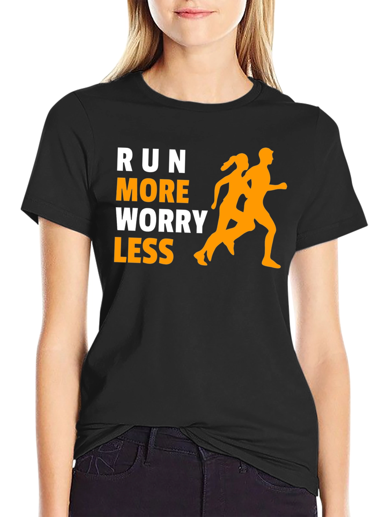 Run More Worry Less T-Shirt - Fitness Motivation - 2