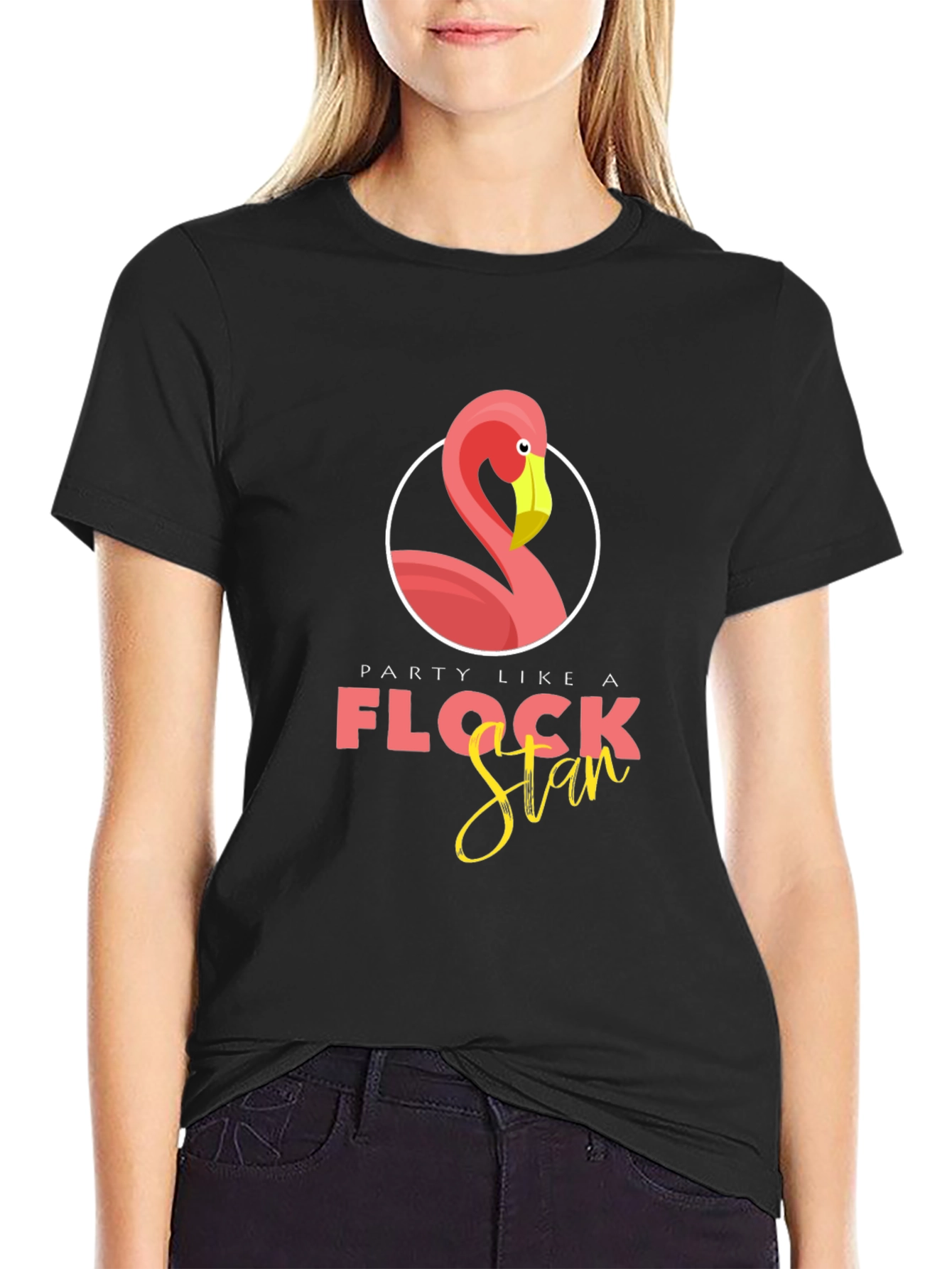 Black Party Like a Flock Star T-Shirt view 2