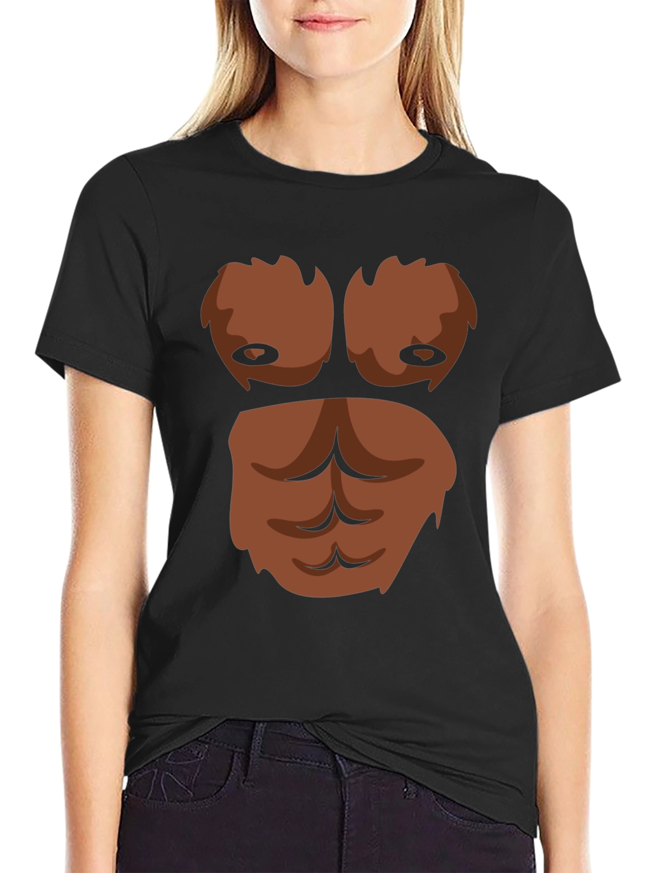 Black Gorilla Chest Funny Graphic T-Shirt view 2