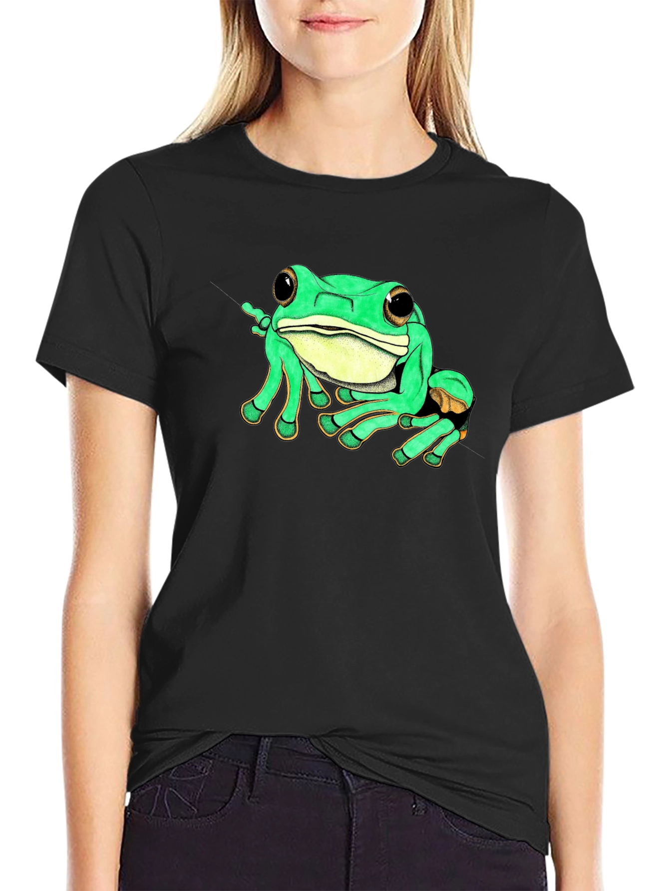 Black Cool Frog Graphic Tee - Black view 2