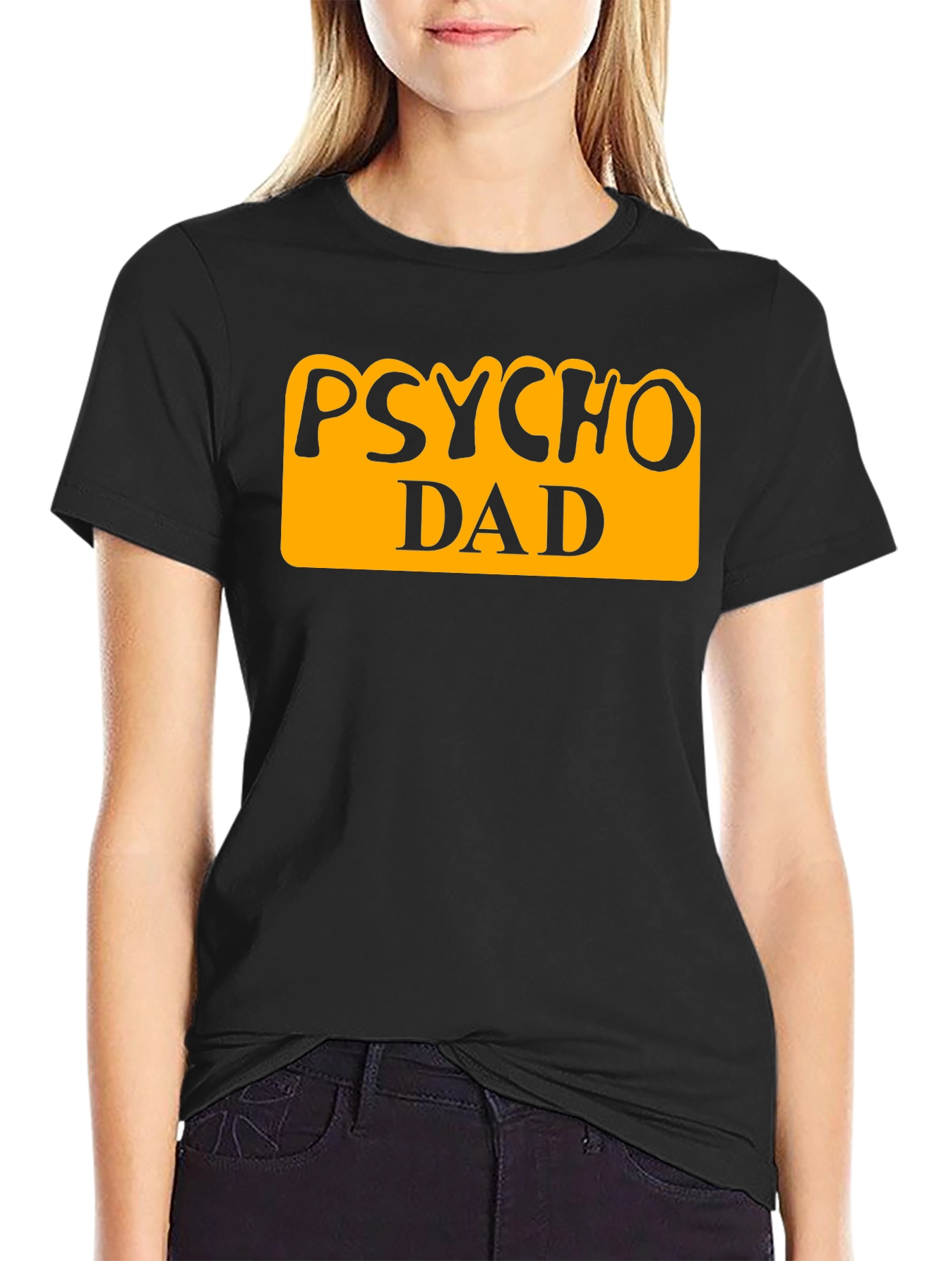 Black Psycho Dad Graphic Tee - Funny Father's Day Shirt view 2