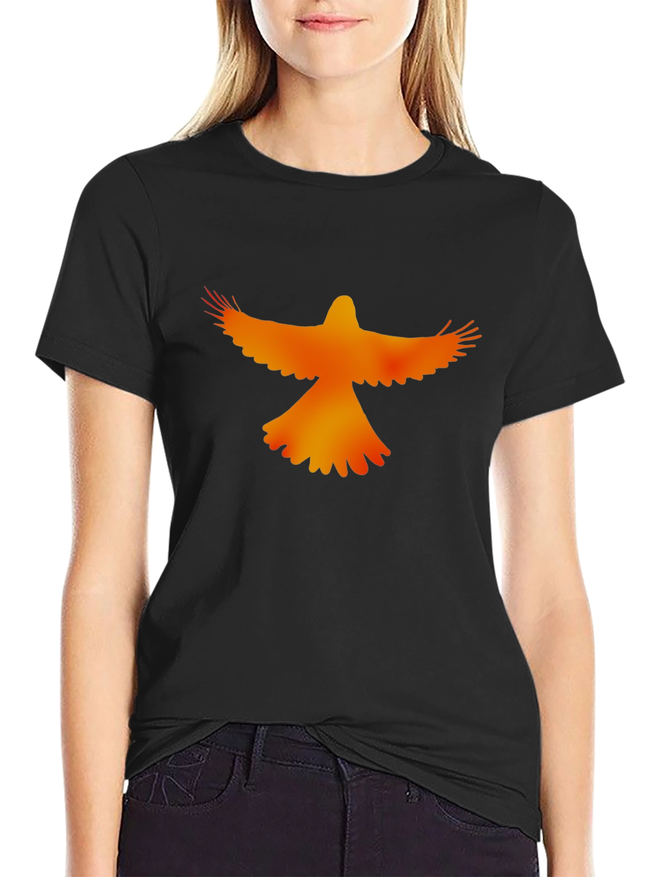 Black Phoenix Rising Graphic T-Shirt view 2
