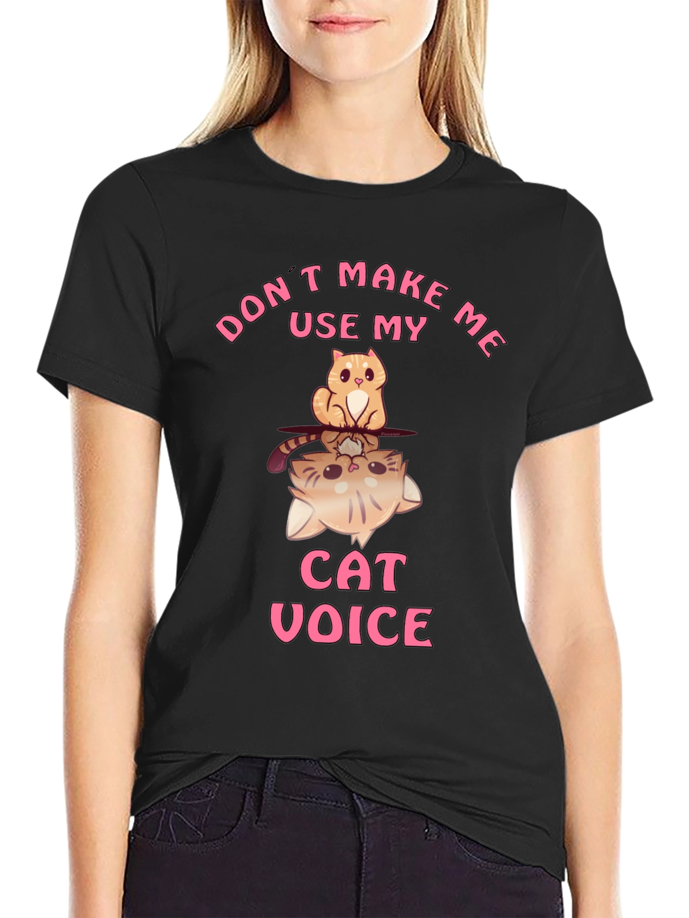 Black Don't Make Me Use My Cat Voice T-Shirt view 2