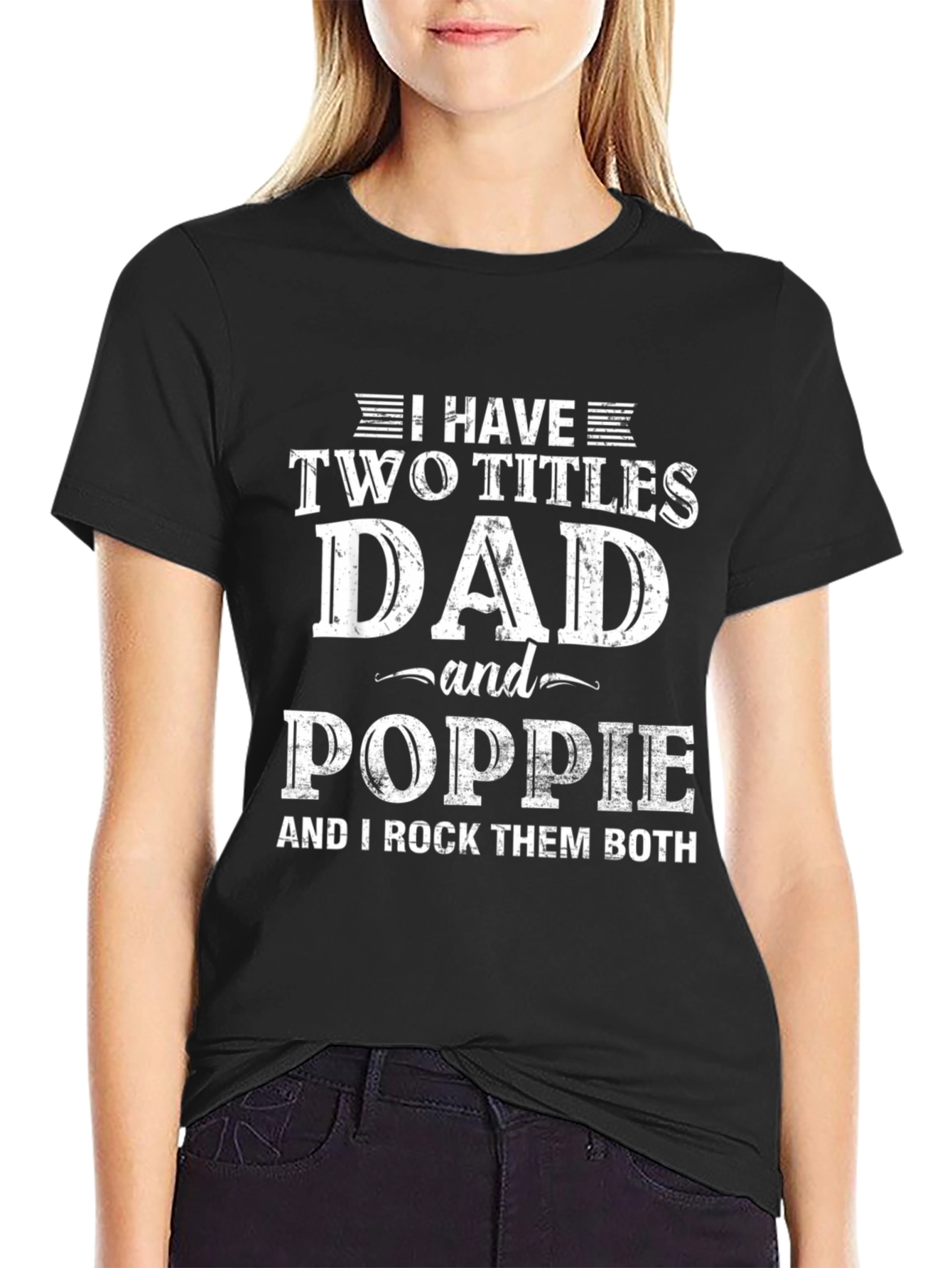 Black Dad and Poppie T-Shirt - Two Titles view 2
