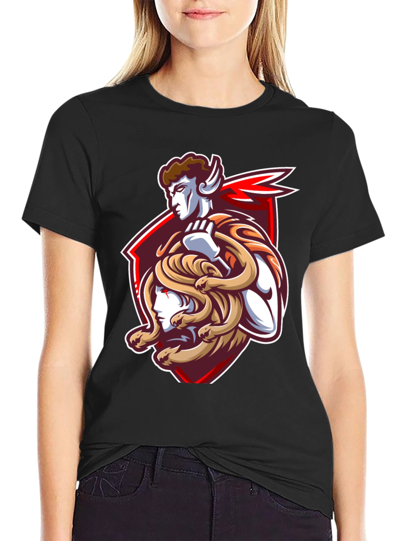 Black Medusa Graphic Black T-Shirt view 2