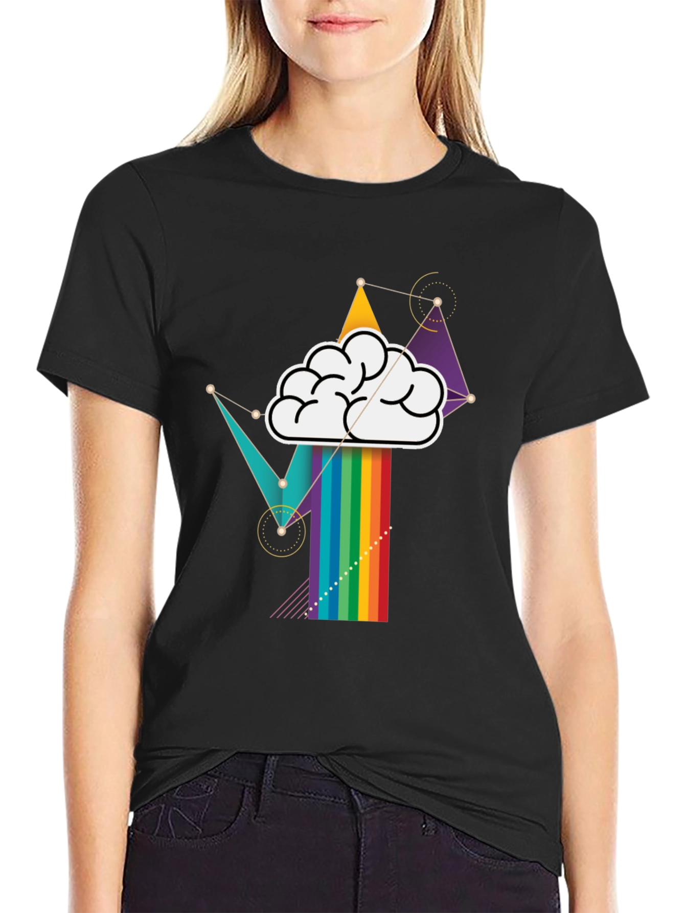 Black Brainstorm Rainbow T-Shirt view 2