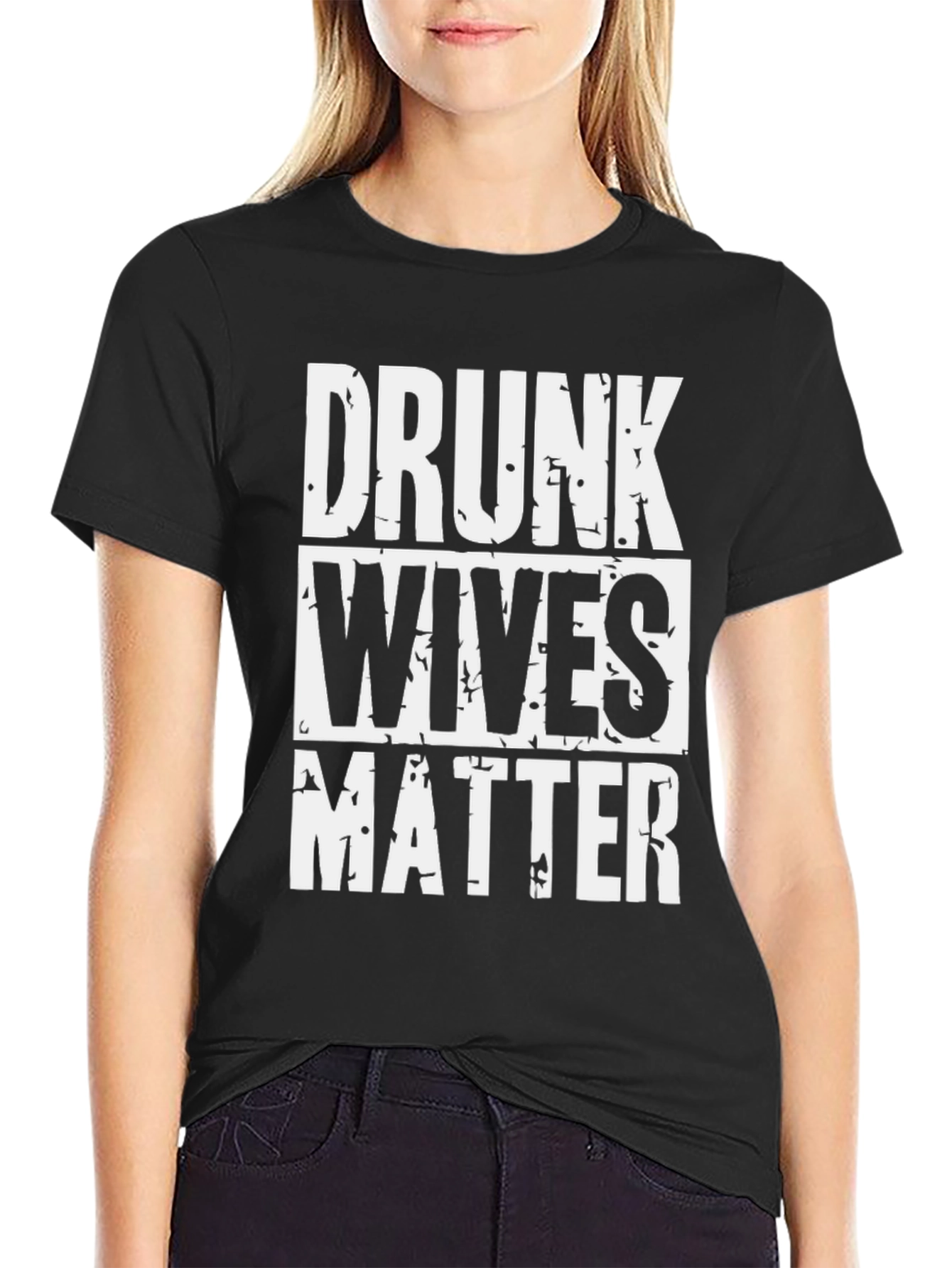 Black Drunk Wives Matter Graphic T-Shirt view 2