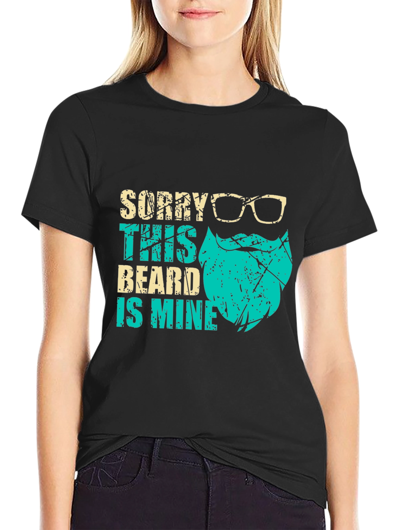 Black Bearded Humor Graphic Tee - 'Sorry This Beard is Mine' view 2