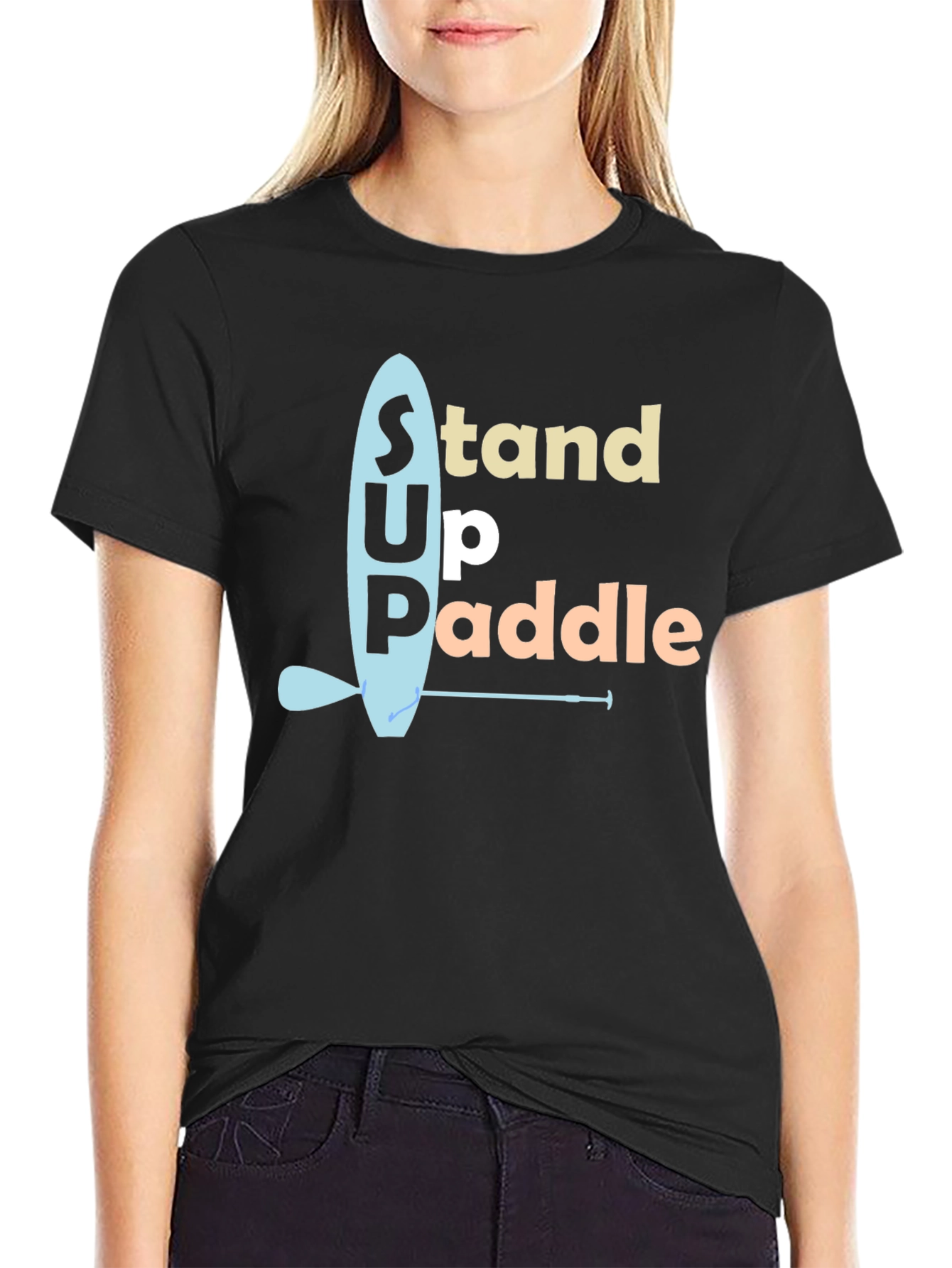 Black Stand Up Paddle Graphic Tee - Black view 2