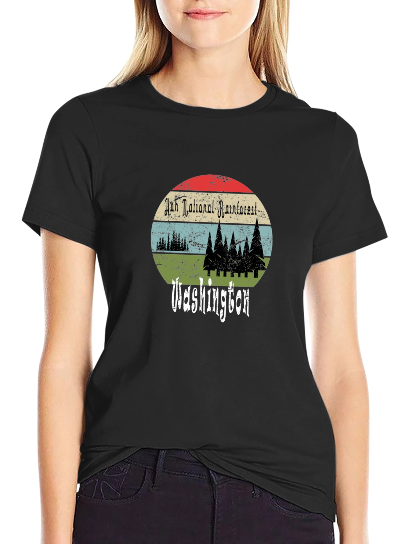Black Hoh Rainforest Washington T-Shirt view 2