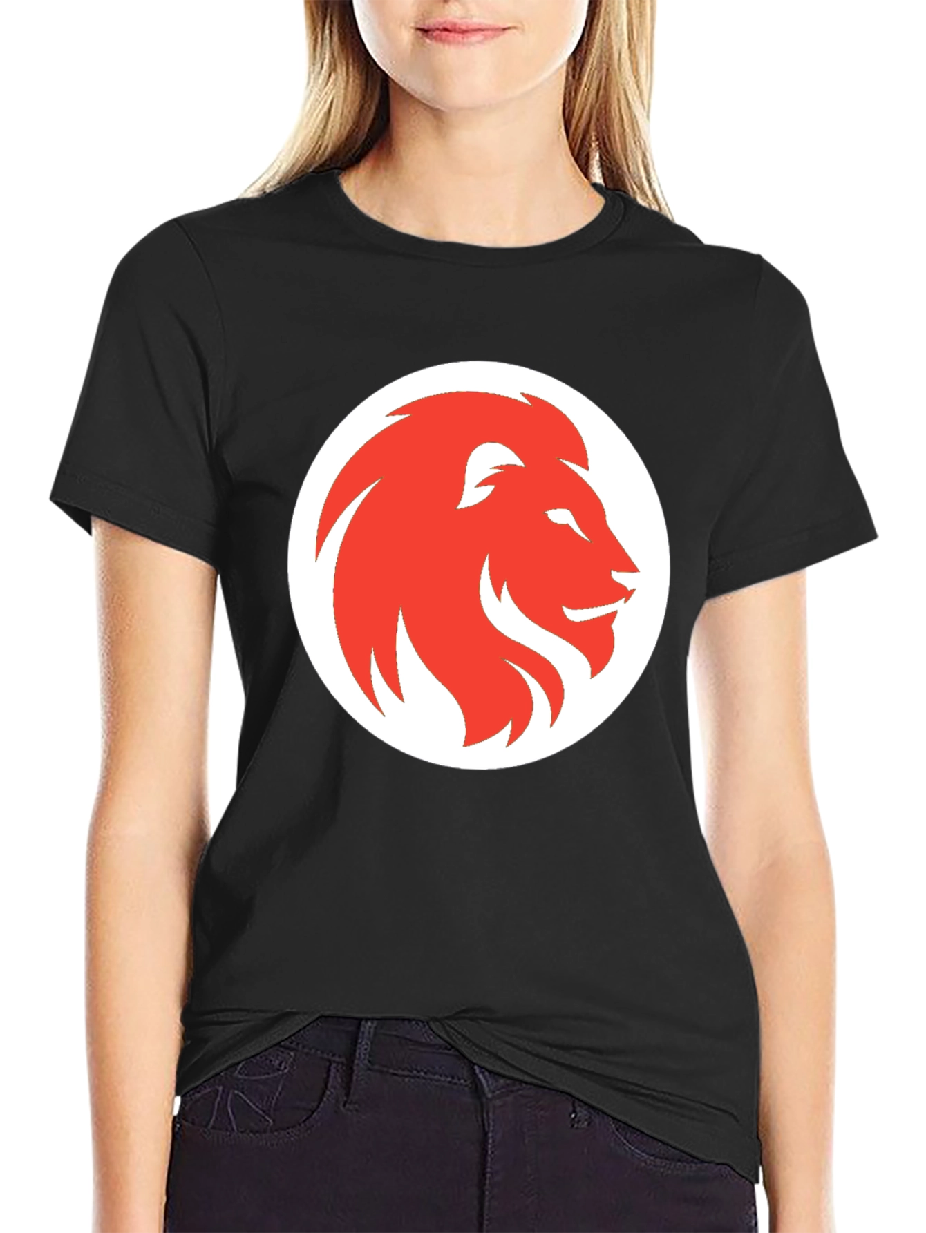 Black Lion Graphic Print Men's Black T-Shirt view 2
