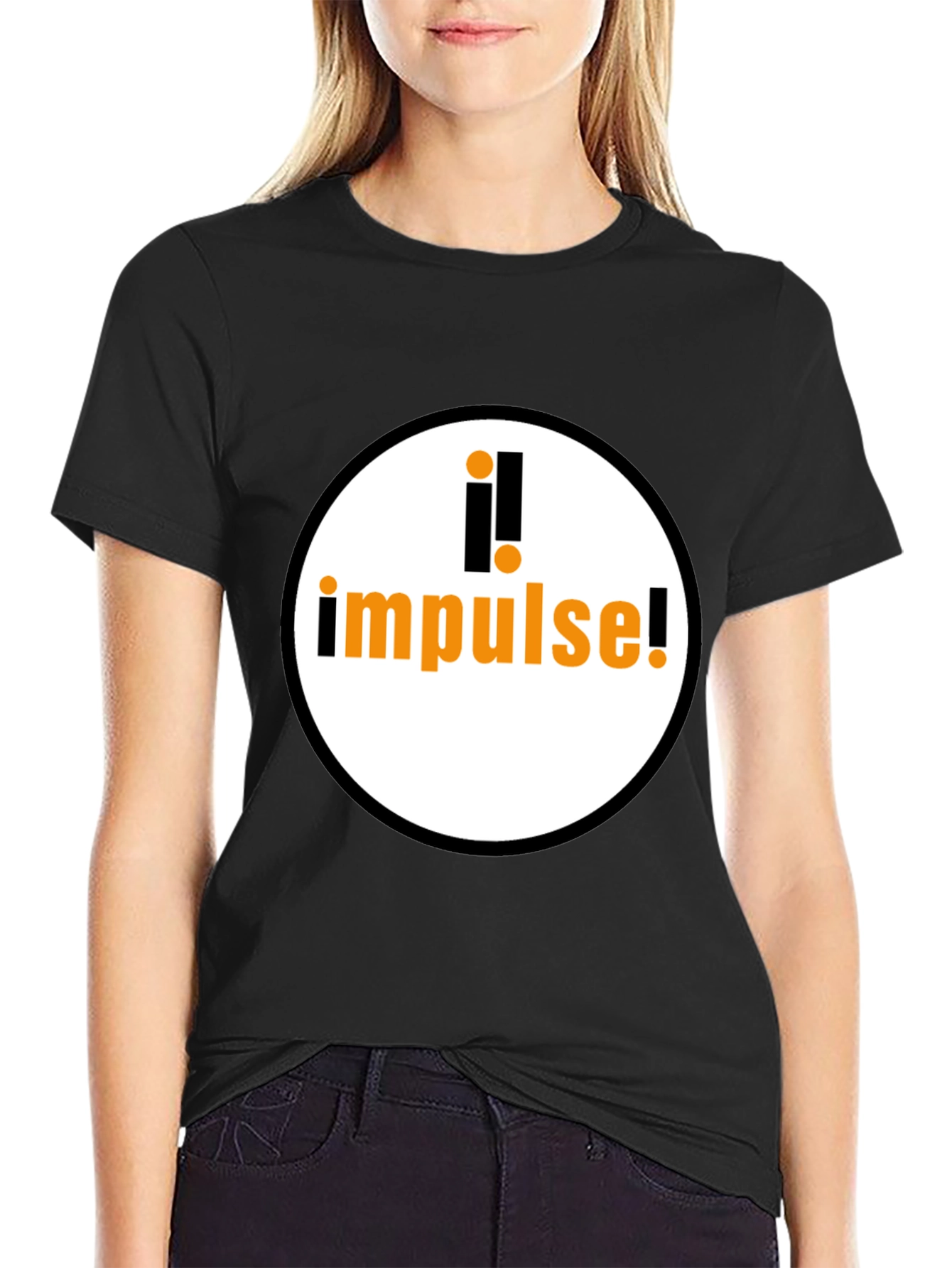 Black Impulse Graphic T-Shirt - Black Cotton Blend view 2