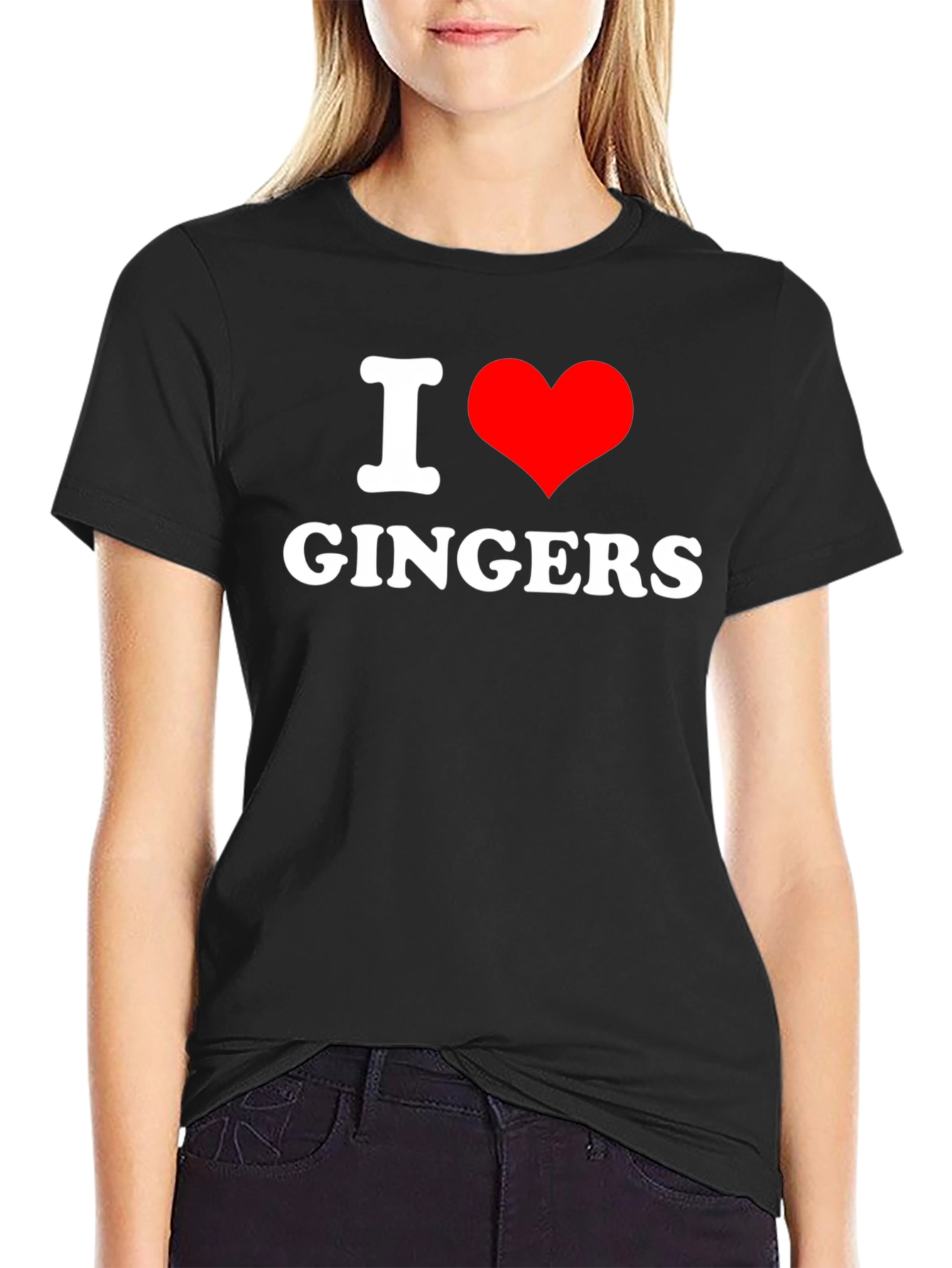 Black I Heart Gingers Black T-Shirt view 2