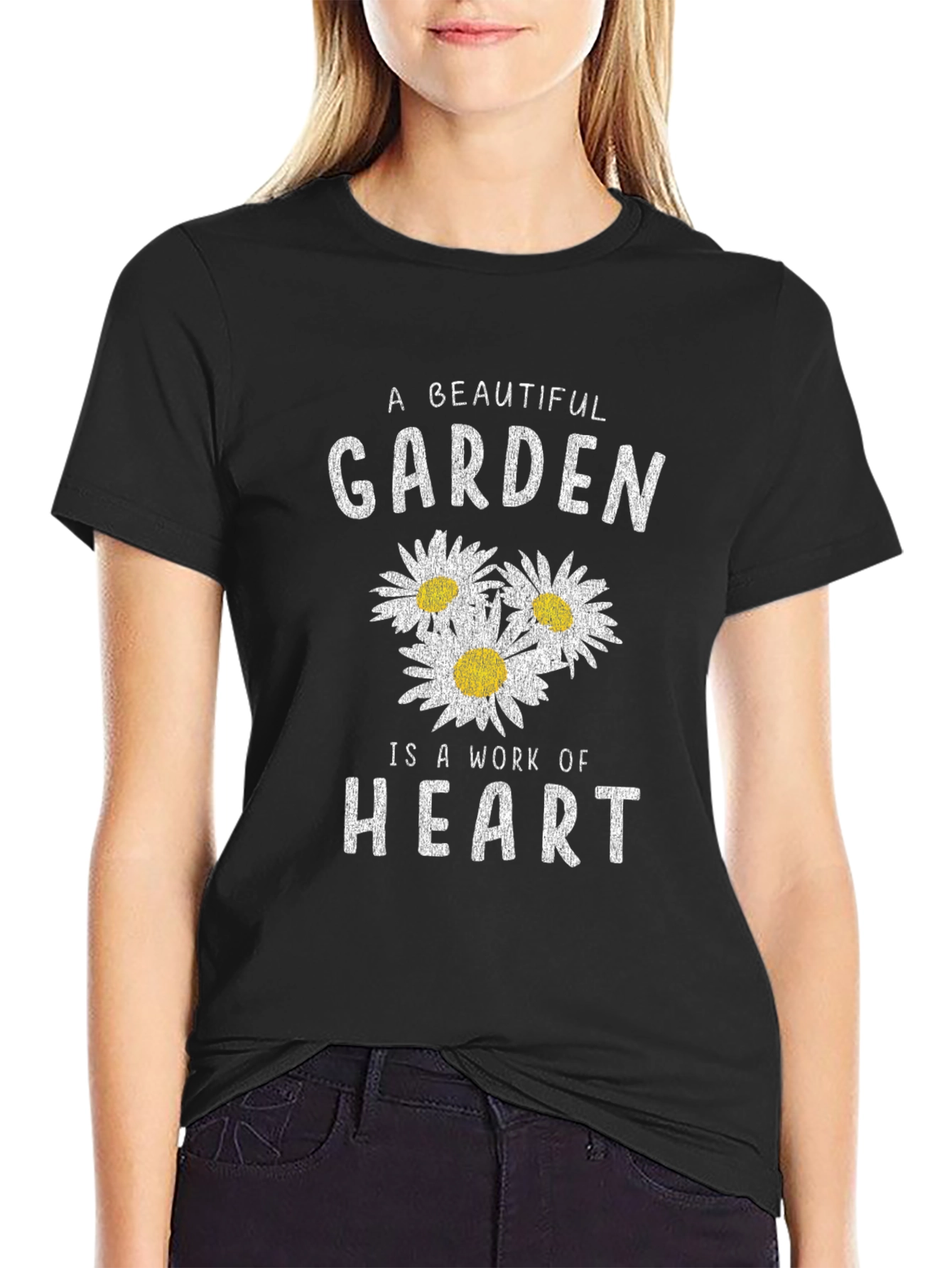 Black A Beautiful Garden is a Work of Heart Graphic Tee view 2