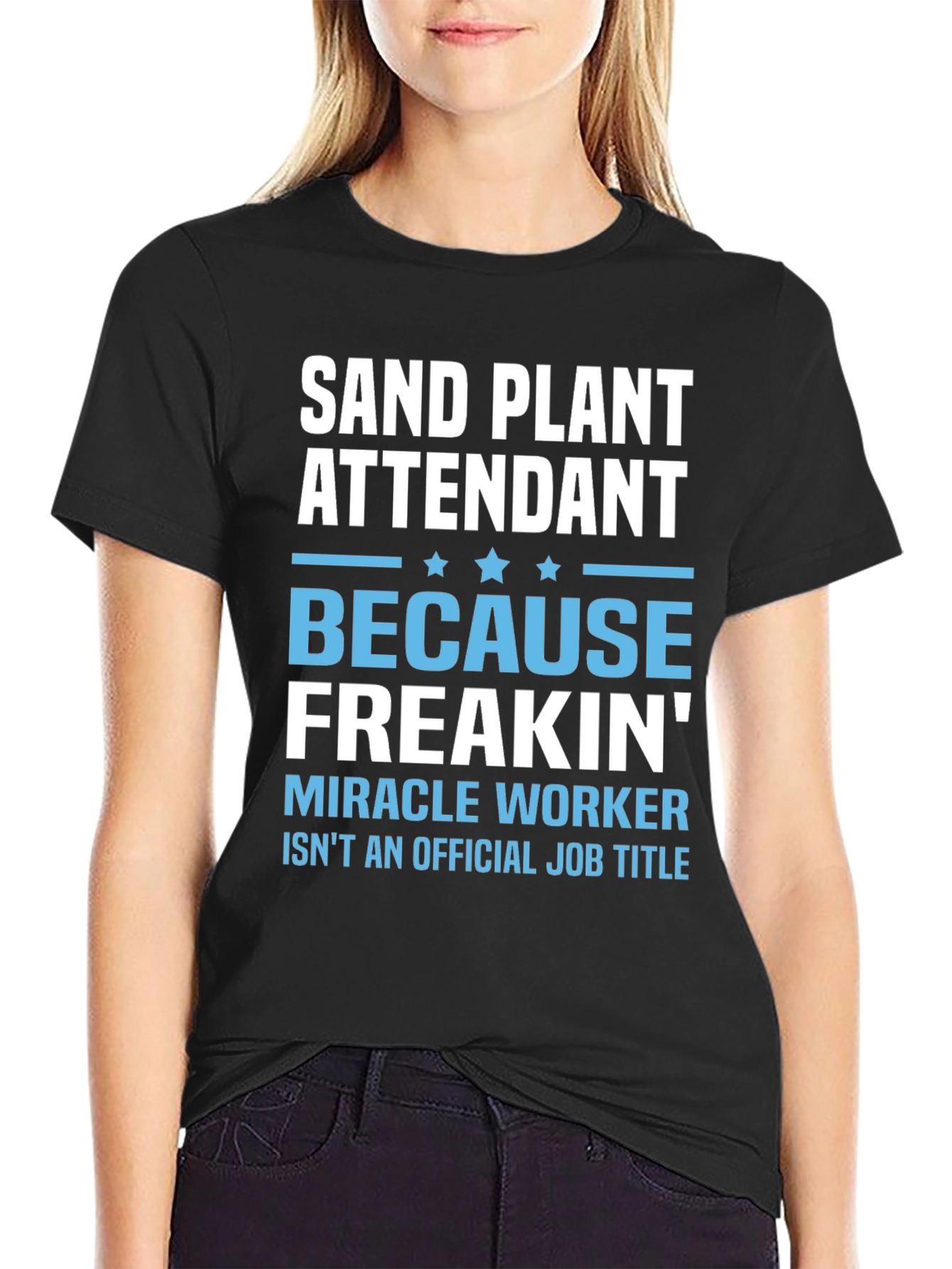Black Sand Plant Attendant T-Shirt: Because Freakin' Miracle Worker view 2