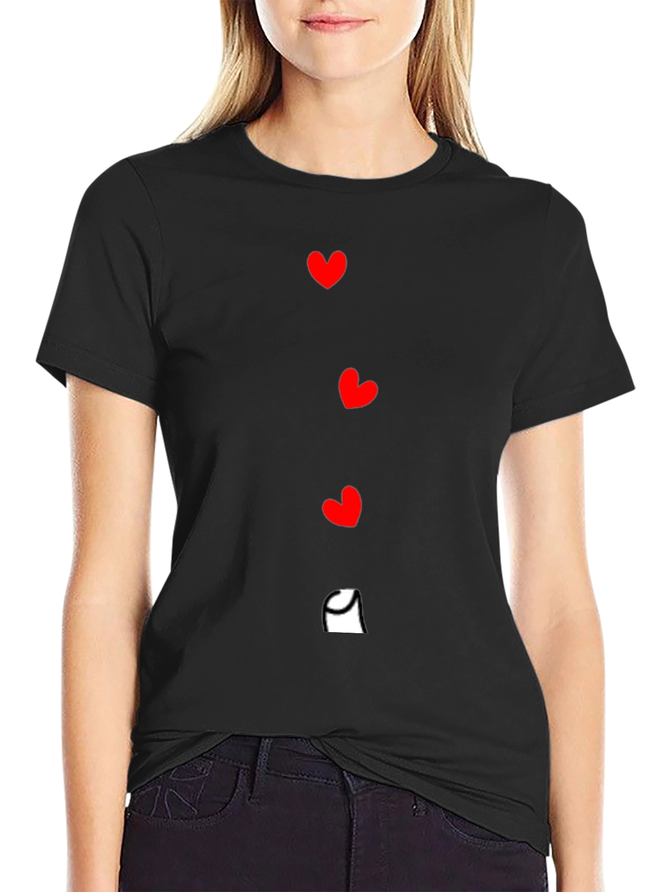 Black Heart Stack Graphic Tee - Black view 2