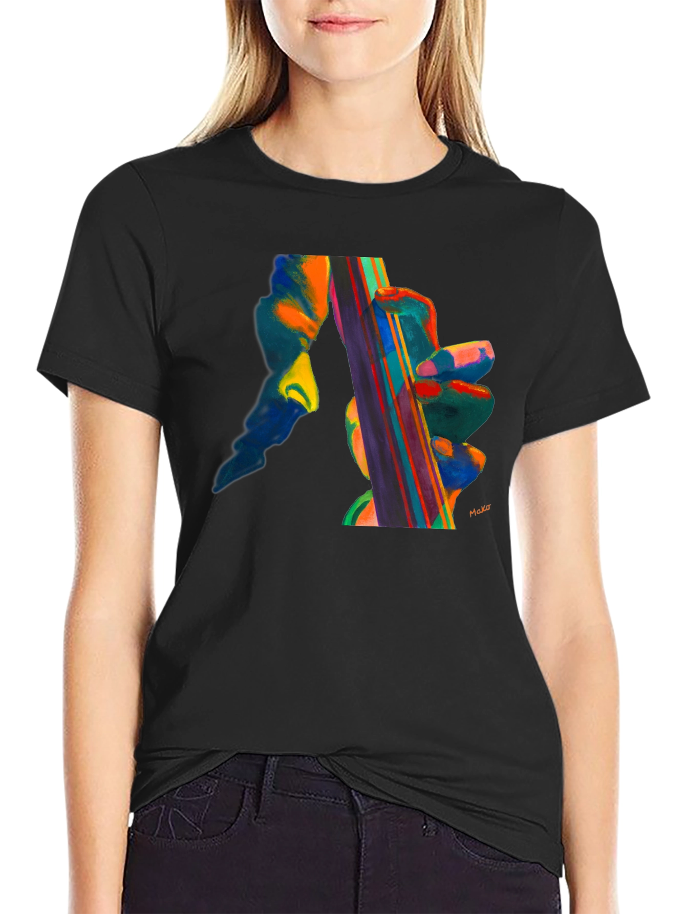 Black Abstract Musical T-Shirt view 2