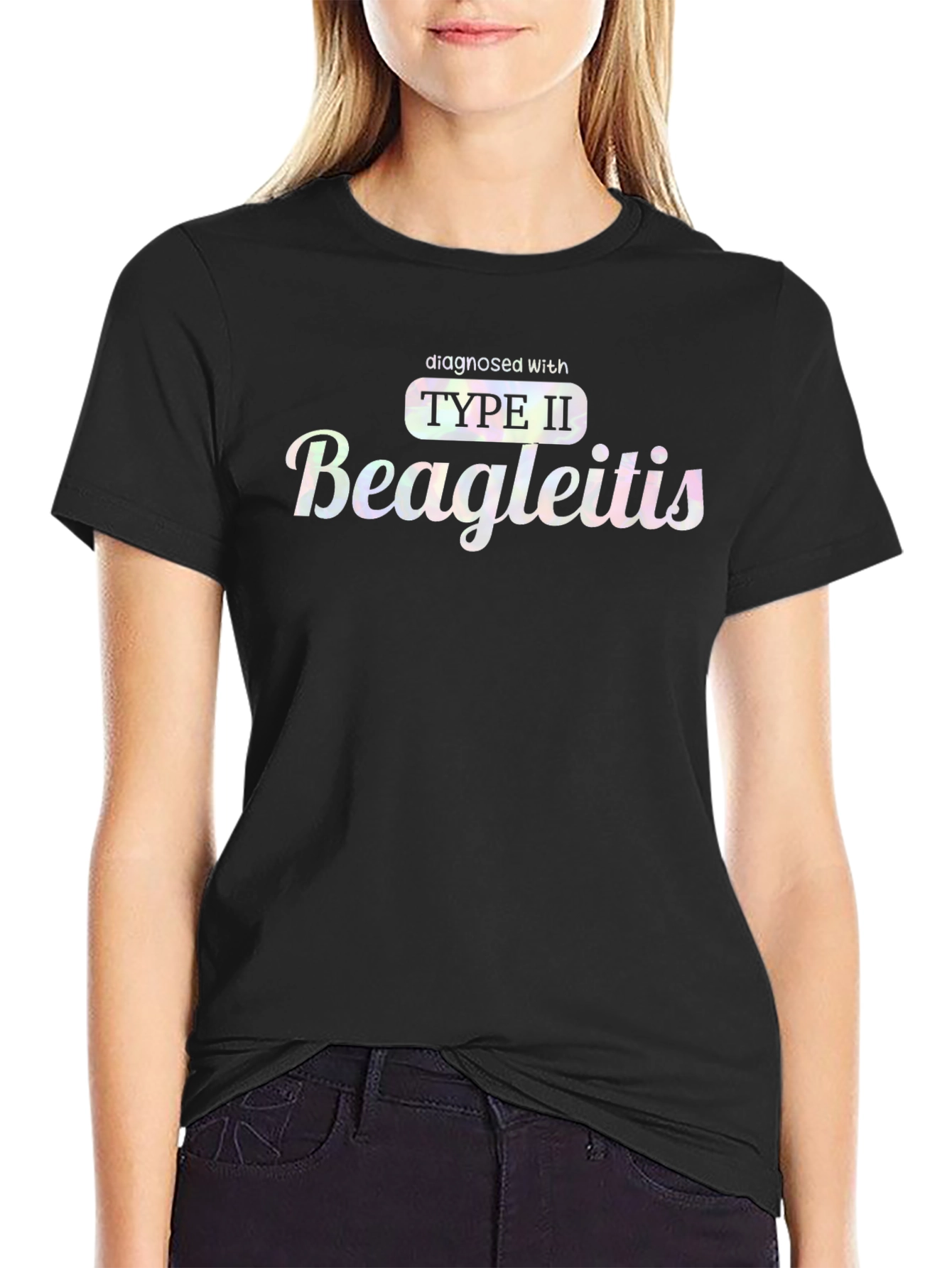 Black Type II Beagleitis Novelty T-Shirt view 2