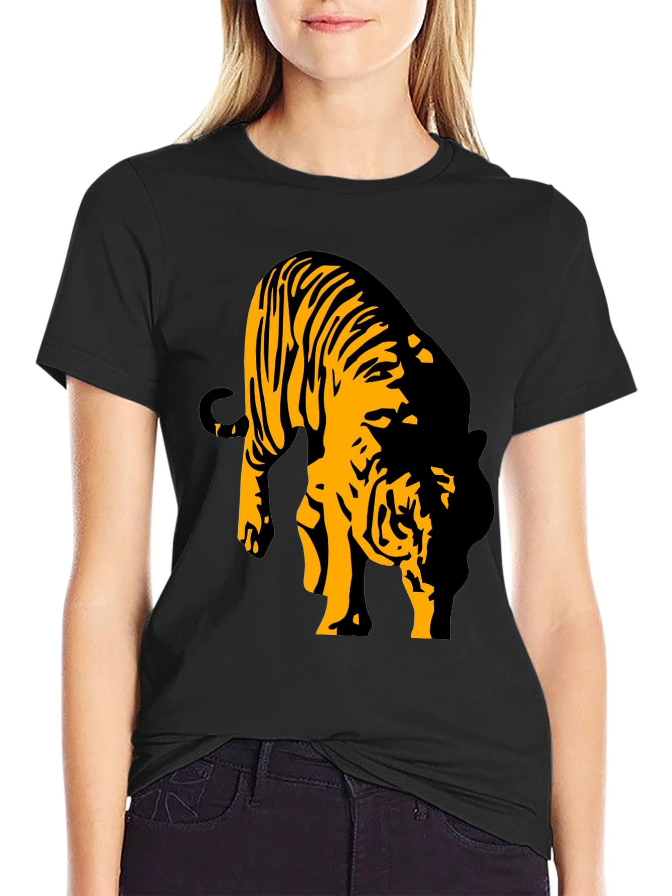 Black Black Tiger Graphic T-Shirt for Men view 2