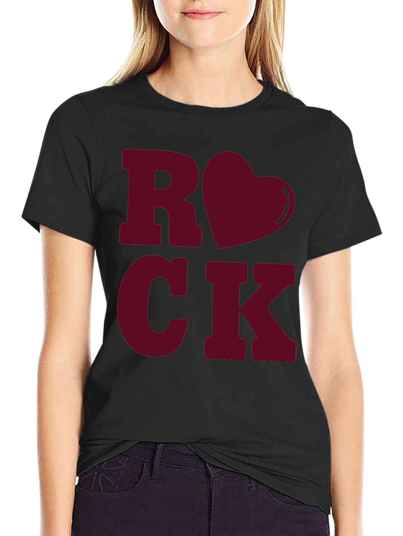 Black Rock Love Heart Valentine's T-Shirt view 2
