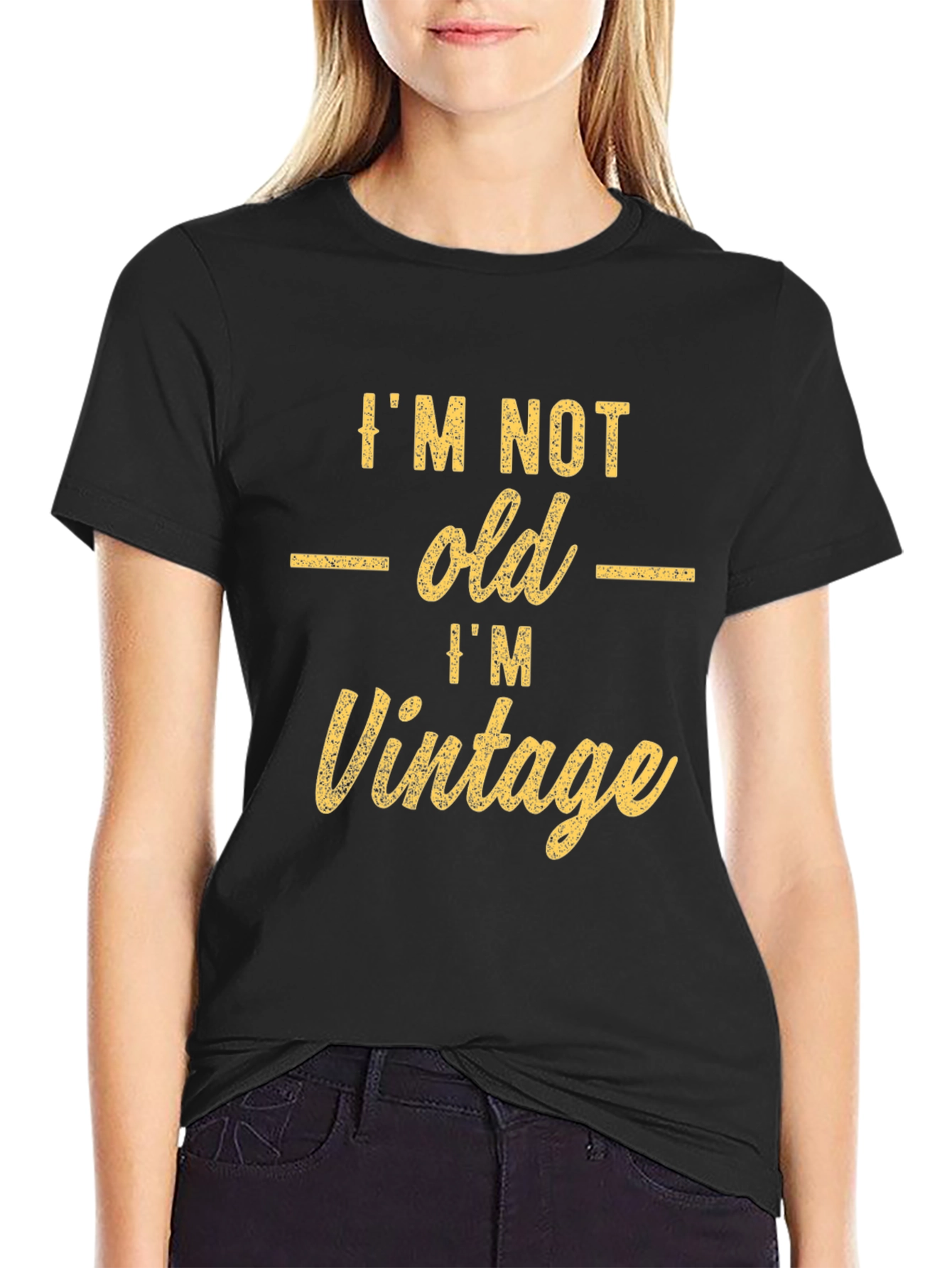Black I'm Not Old I'm Vintage Graphic T-Shirt view 2