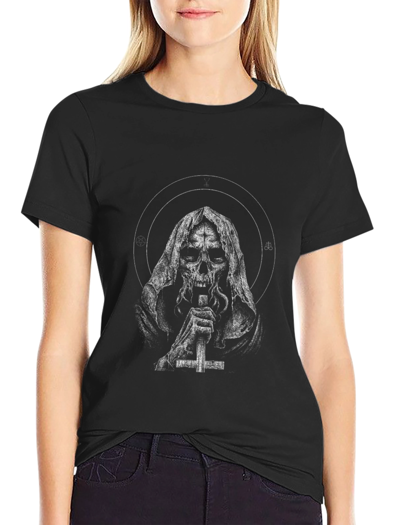 Black Grim Reaper T-Shirt - Dark Graphic Tee view 2