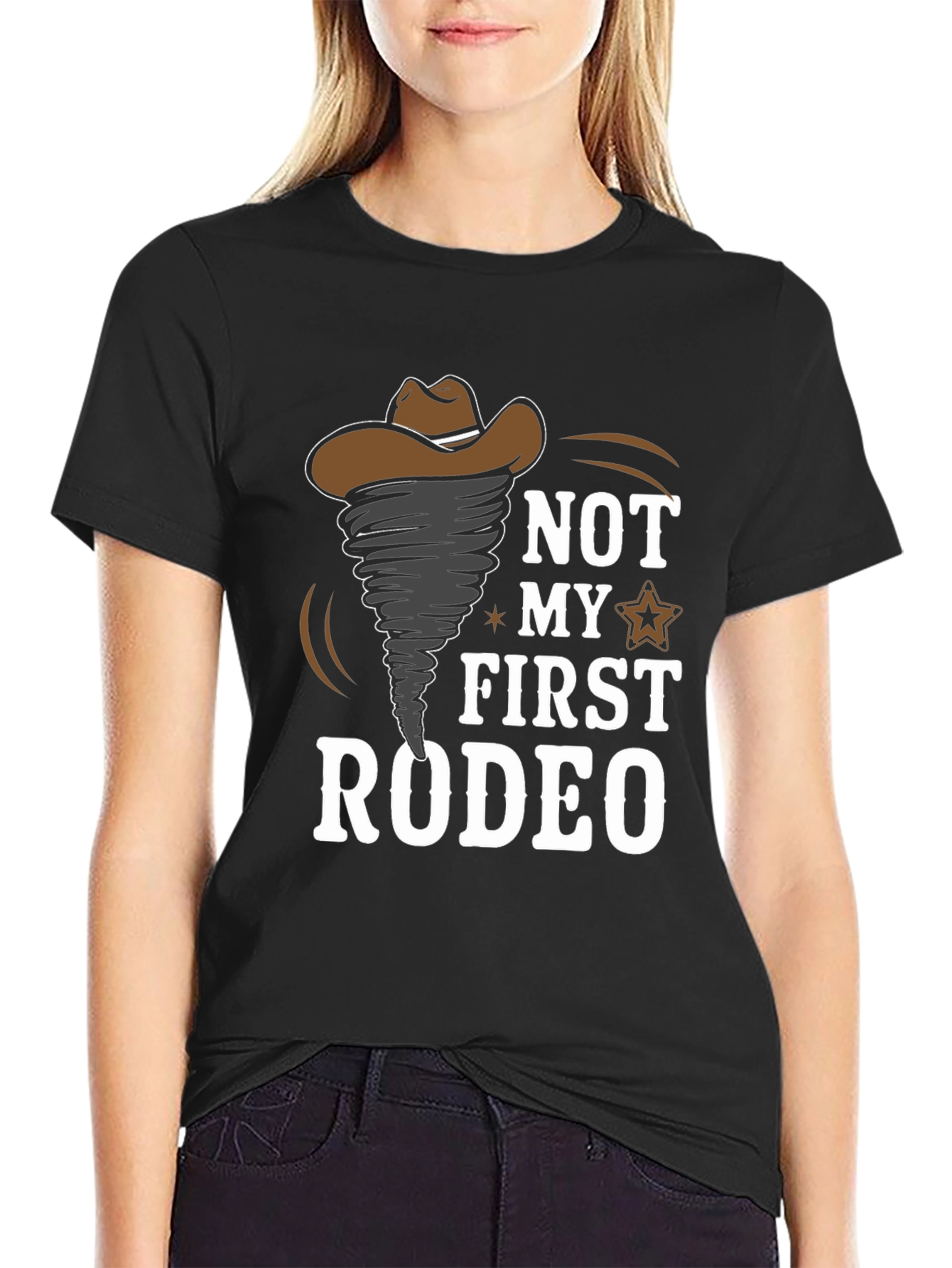 Black Not My First Rodeo Graphic T-Shirt view 2
