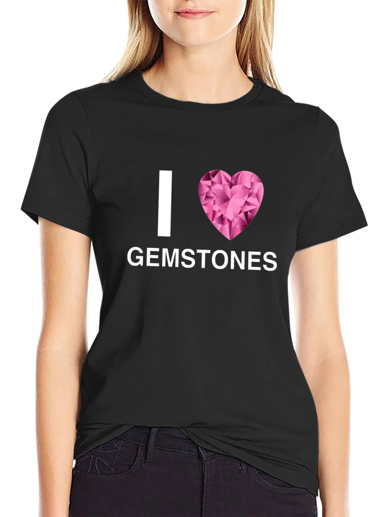 Black I Love Gemstones T-Shirt - Black view 2
