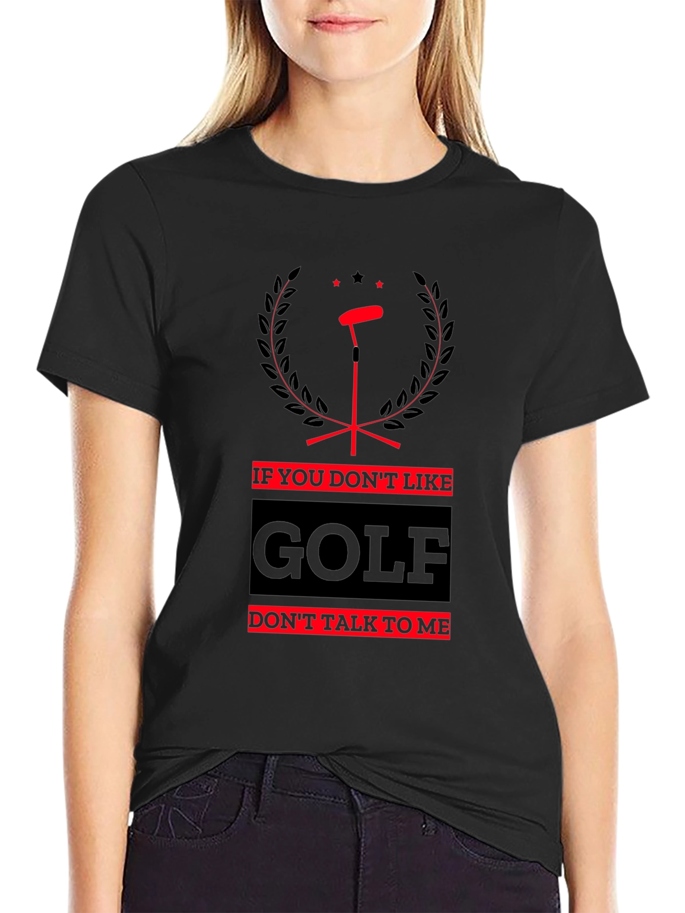 Black Funny Golf T-Shirt - Don't Talk To Me view 2