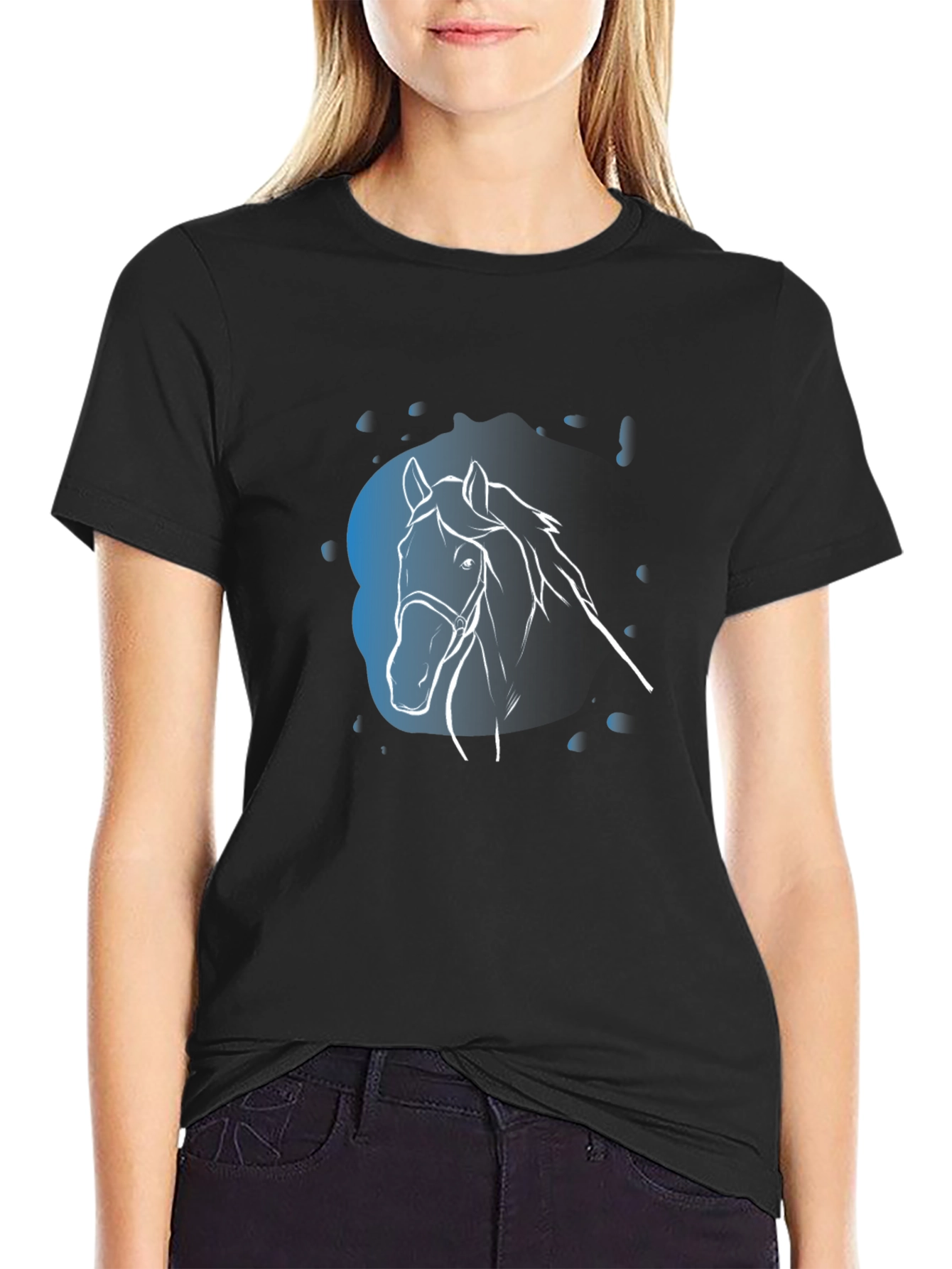 Black Black Horse Graphic Tee - Stylish & Unique Design view 2