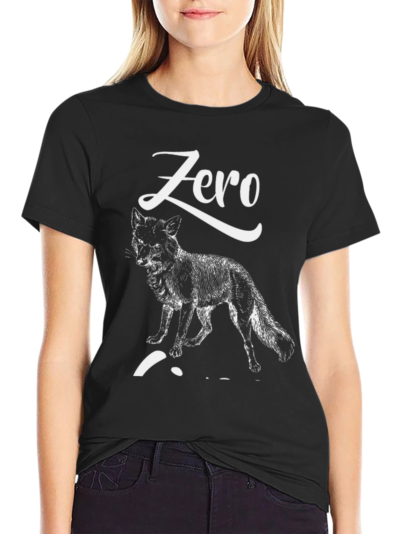 Black Zero Fox Given T-Shirt - Cool Graphic Tee view 2