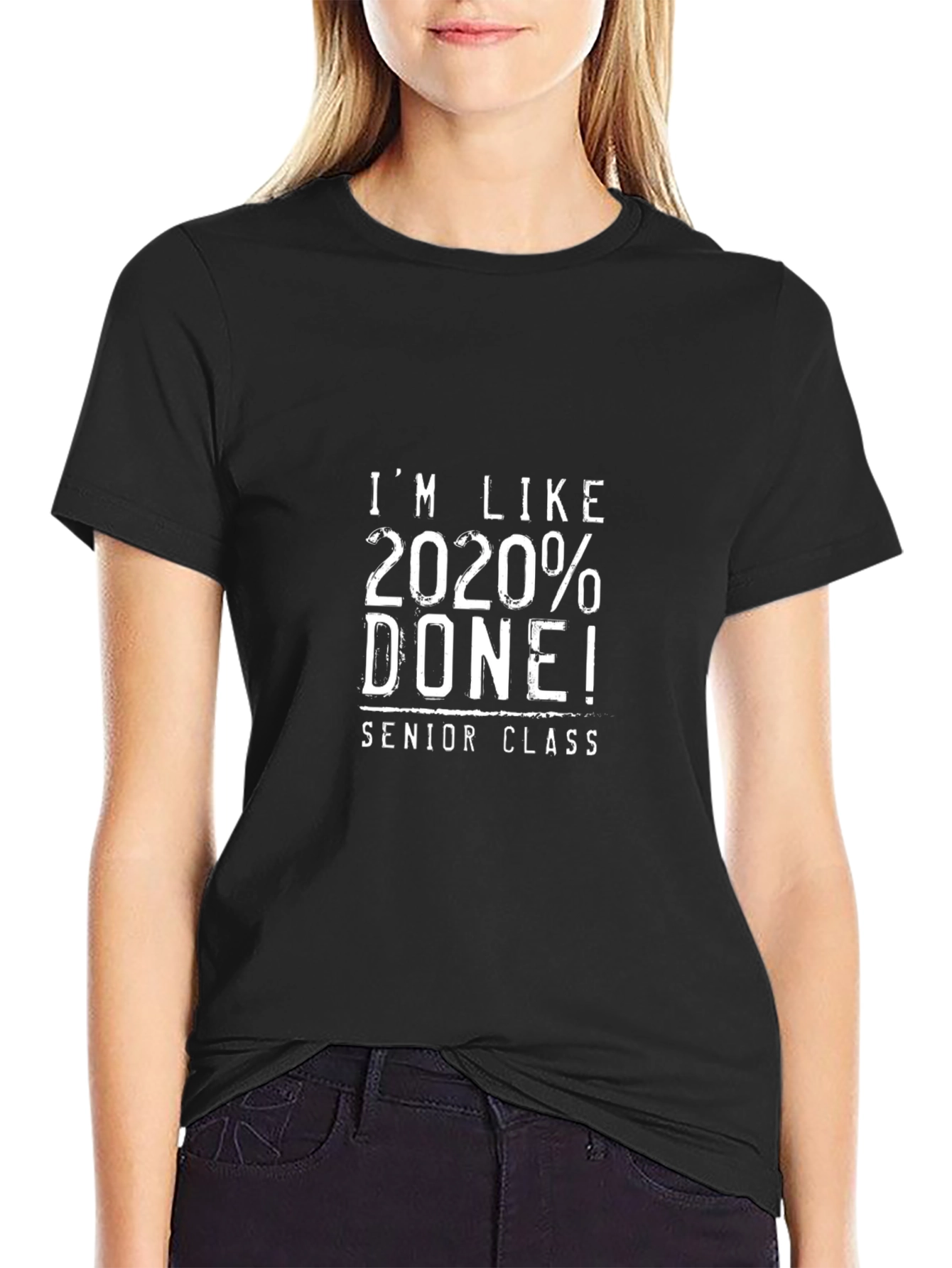 Black 2020% Done Senior Class T-Shirt view 2