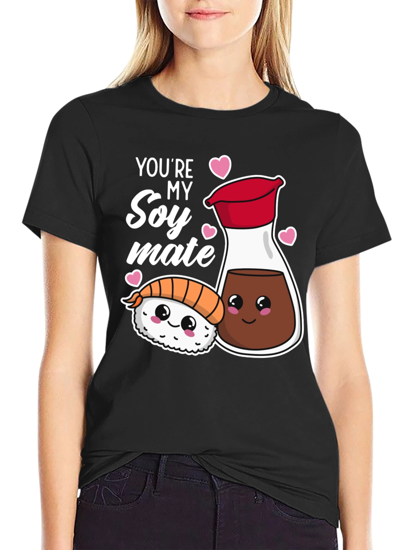 Black Sushi Soy Mate Pun T-Shirt -  Cute Foodie Gift view 2