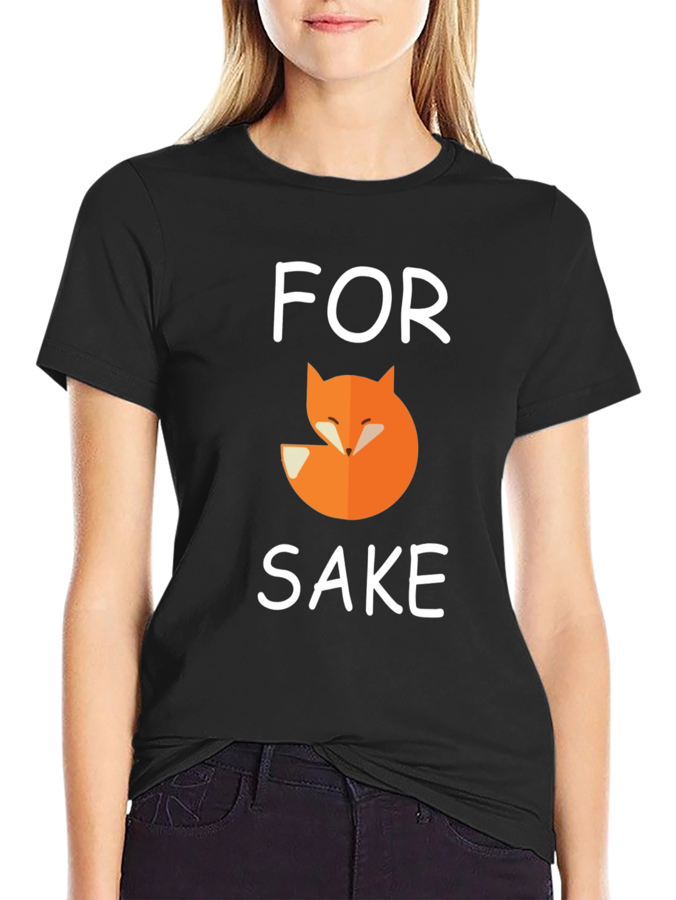 Black For Fox Sake T-Shirt Funny Graphic Tee view 2
