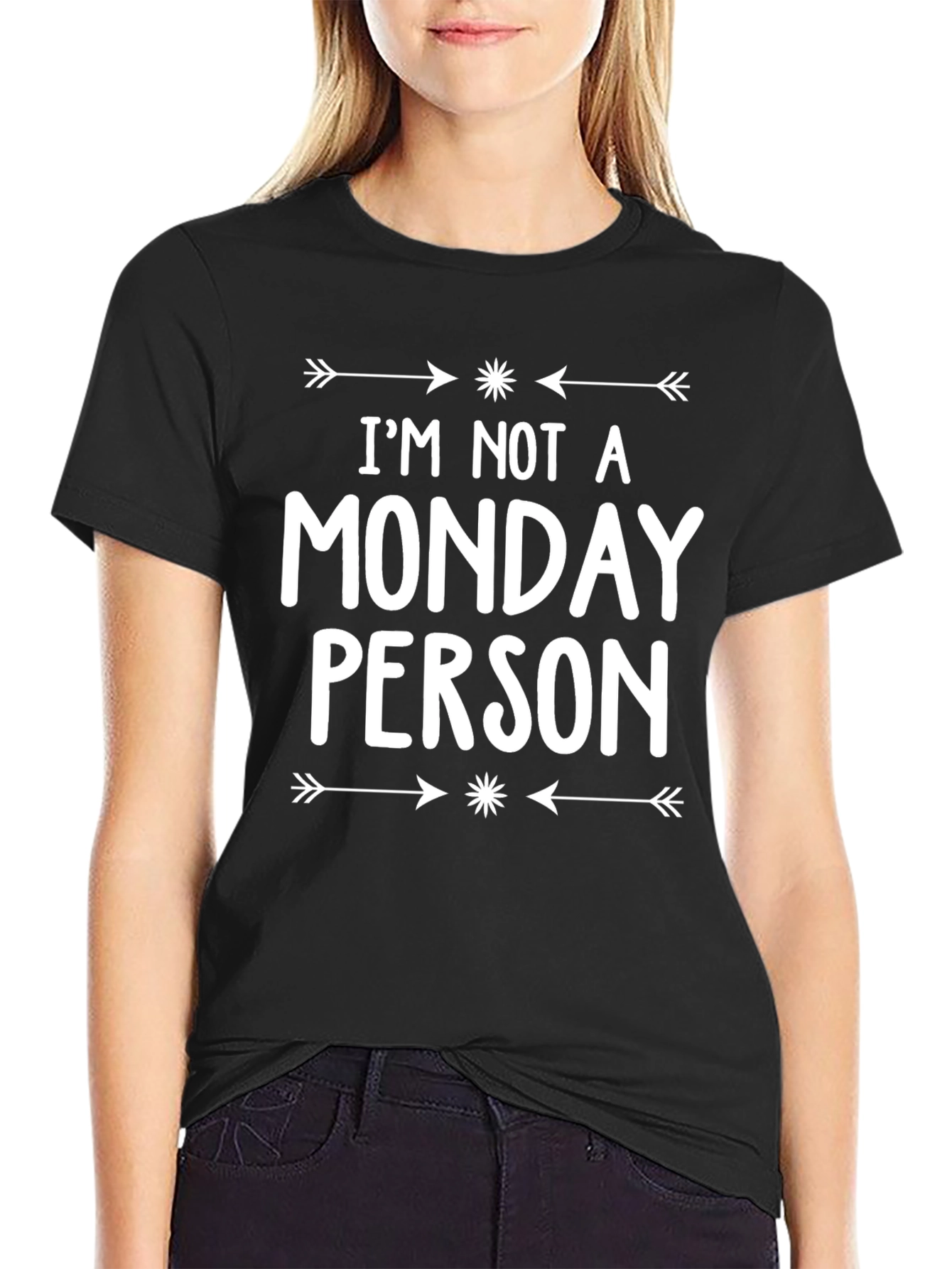 Black I'm Not A Monday Person T-Shirt view 2