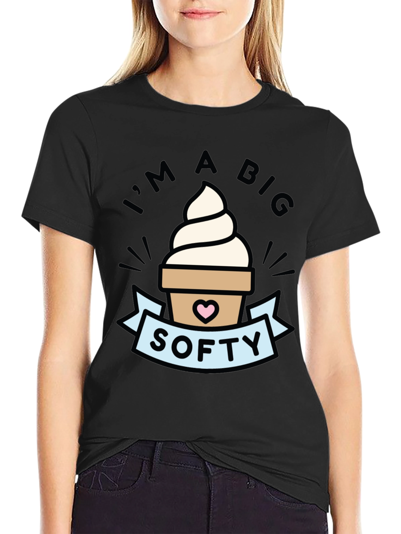 Black I'm a Big Softy Graphic Tee view 2