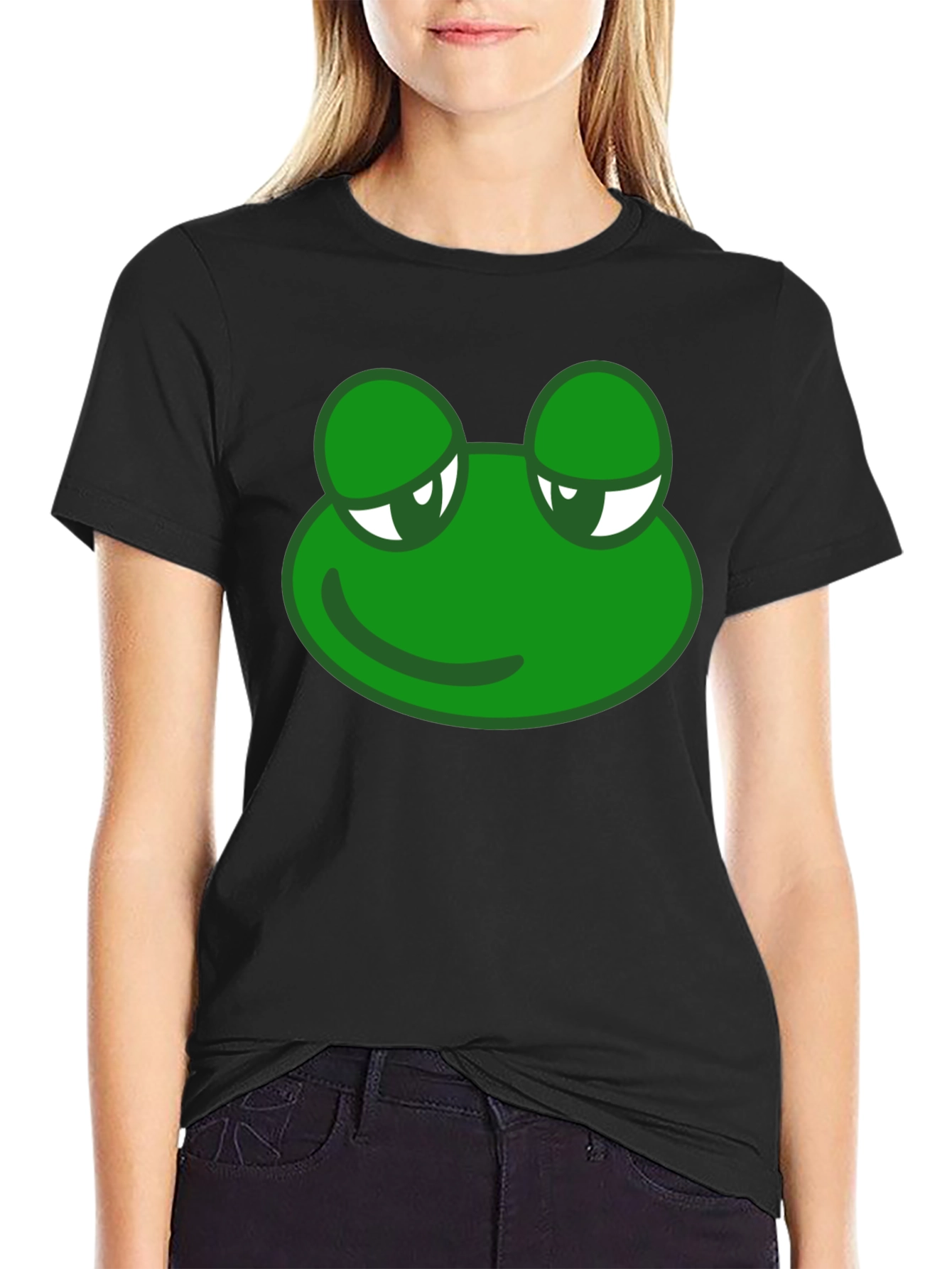 Black Cool Frog Graphic T-Shirt - Black view 2