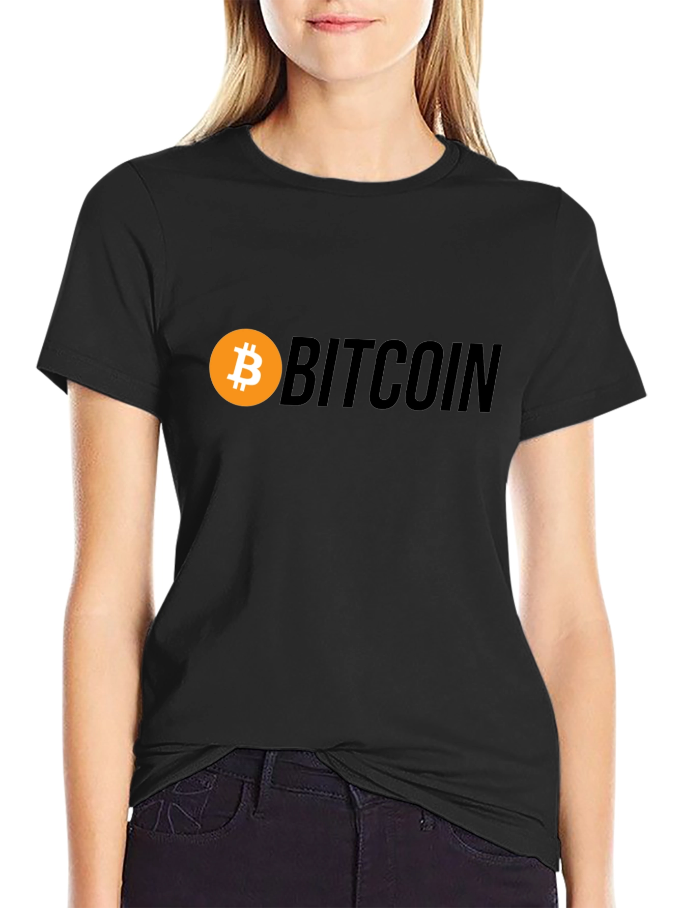 Black Bitcoin Black T-Shirt view 2