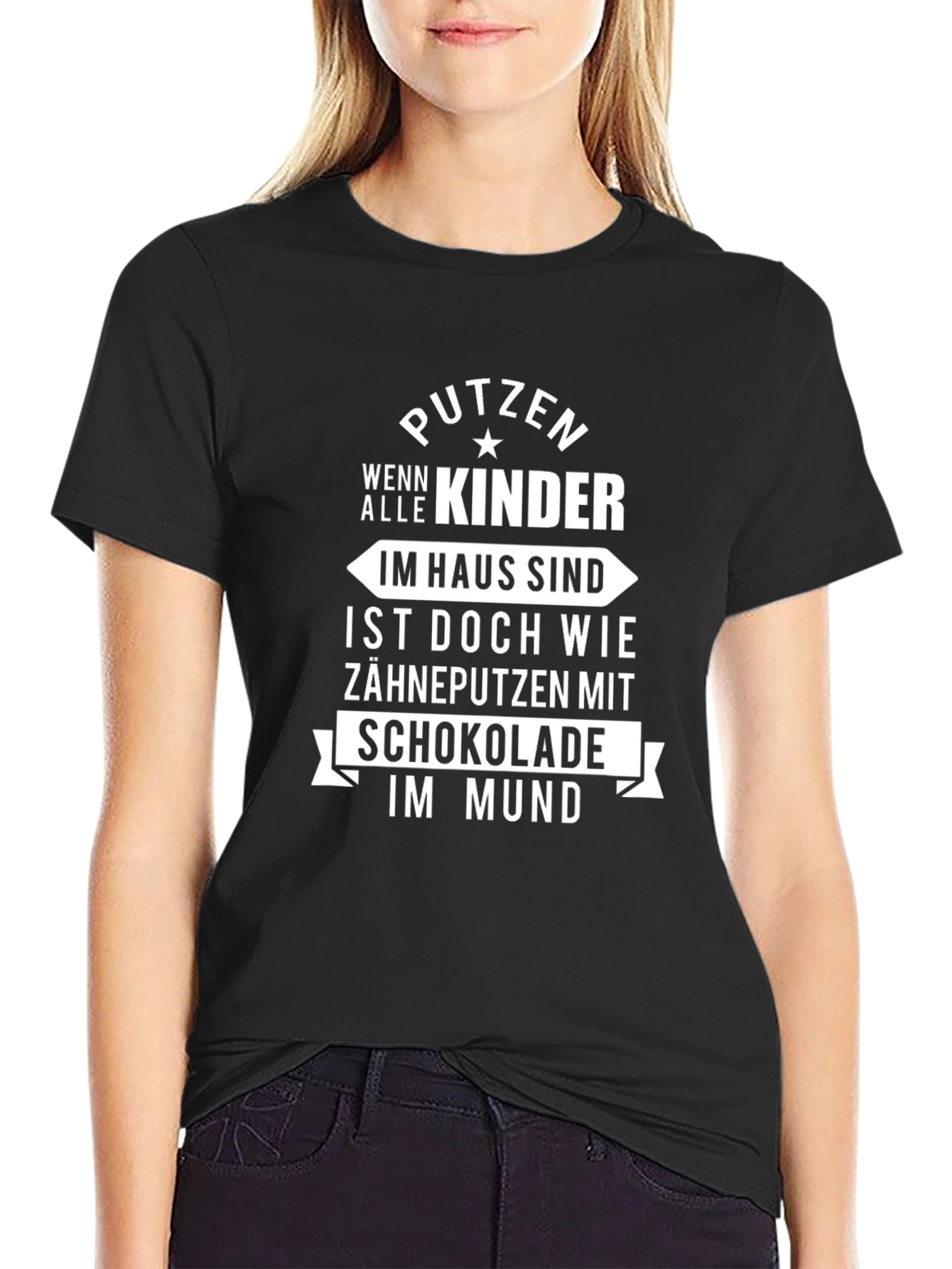 Black Funny German "Putzin" T-Shirt - Cleaning When Kids Are Home view 2