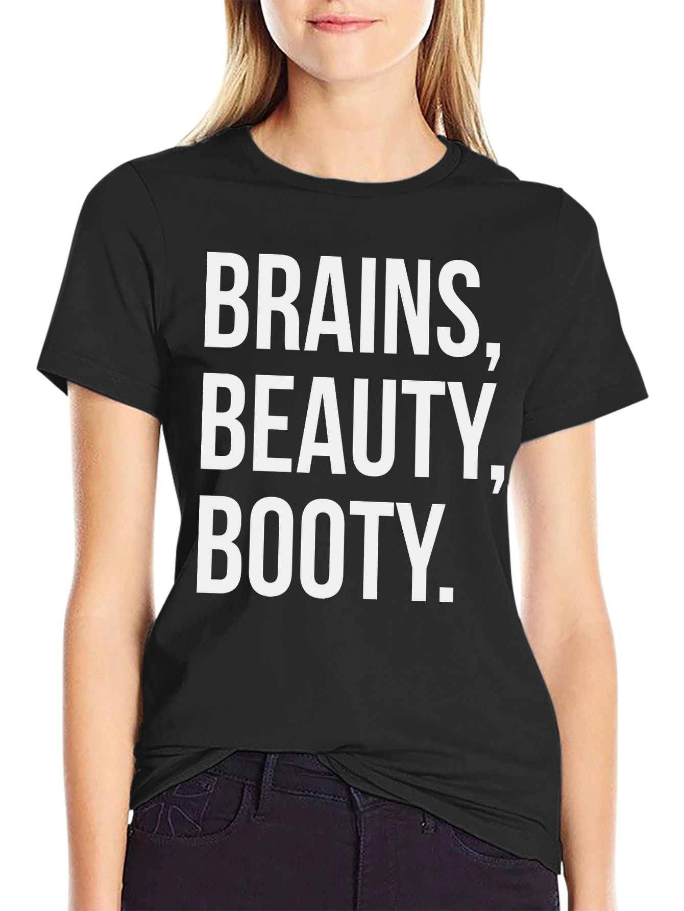 Black Brains Beauty Booty T-Shirt - Funny Graphic Tee view 2