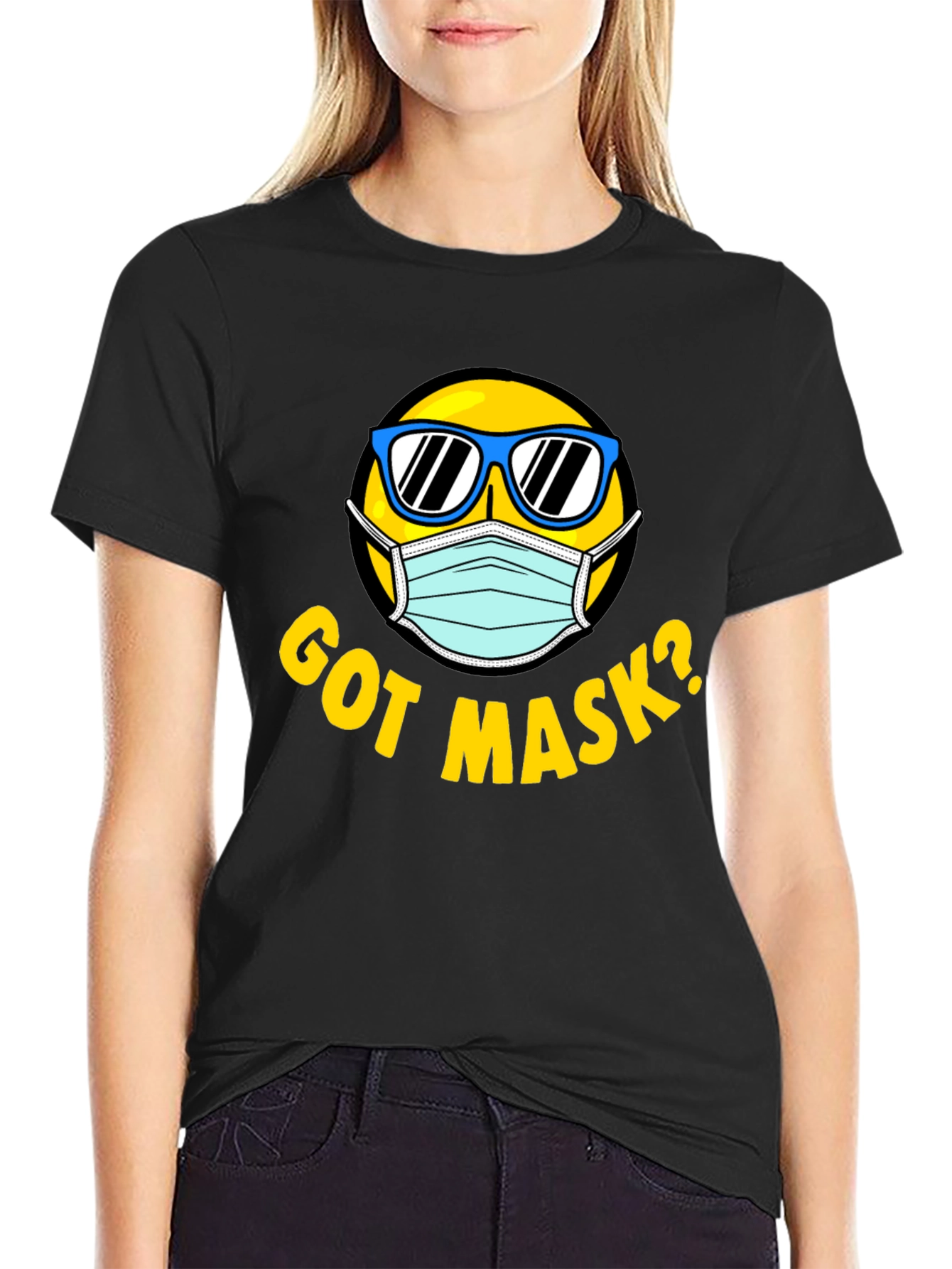Black Got Mask? Graphic T-Shirt view 2